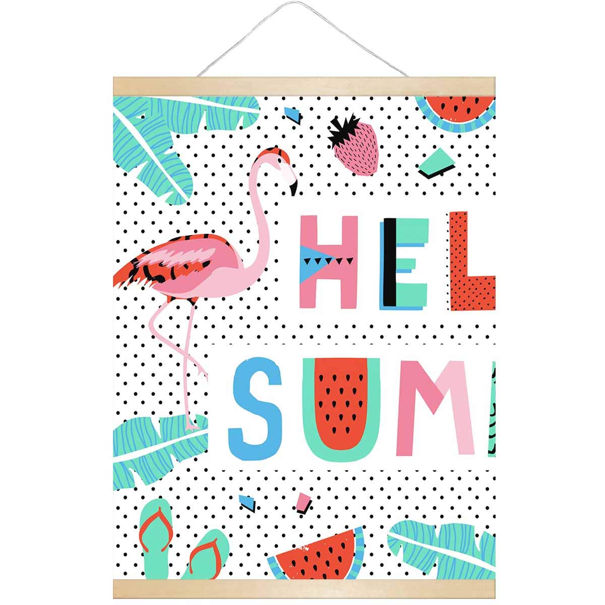 InterestPrint 18x24 Inch Flamingo & Banana Leaves Canvas Wall Art - Premium Hanger Frame Picture for Home & Office Decor | Perfect for Living Room, Bedroom, or Gift