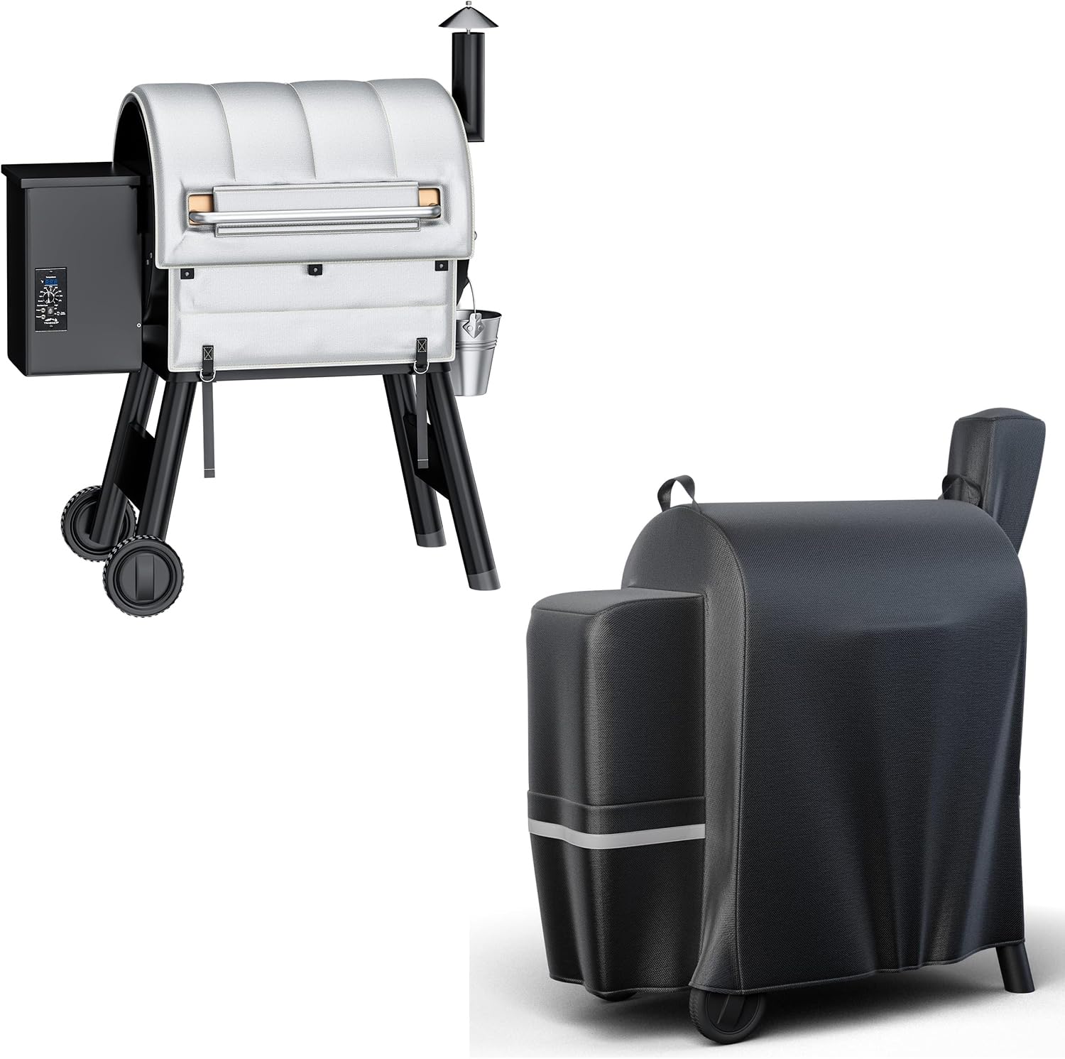 QuliMetal Waterproof Wood Pellet Grill Cover & Insulated Blanket for Traeger Pro 22, Pro 575 Series - Heavy Duty BBQ Grill Protection for Outdoor Cooking, Smoking, and Backyard Parties