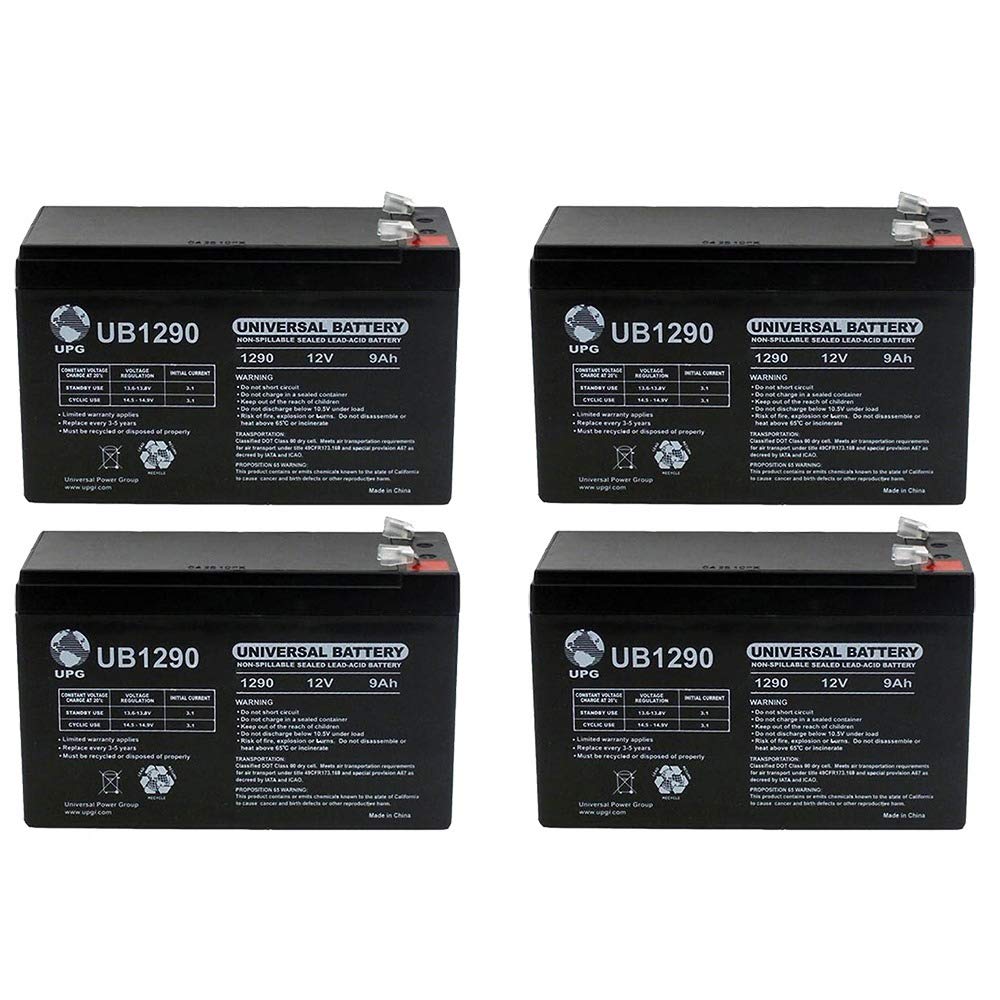 12V 9Ah Sealed Lead Acid (SLA) Replacement Battery for Schwinn Mini-e Electric Scooter - 4 Pack - Perfect for Kids' E-Scooters, Power Wheels & Outdoor Toys