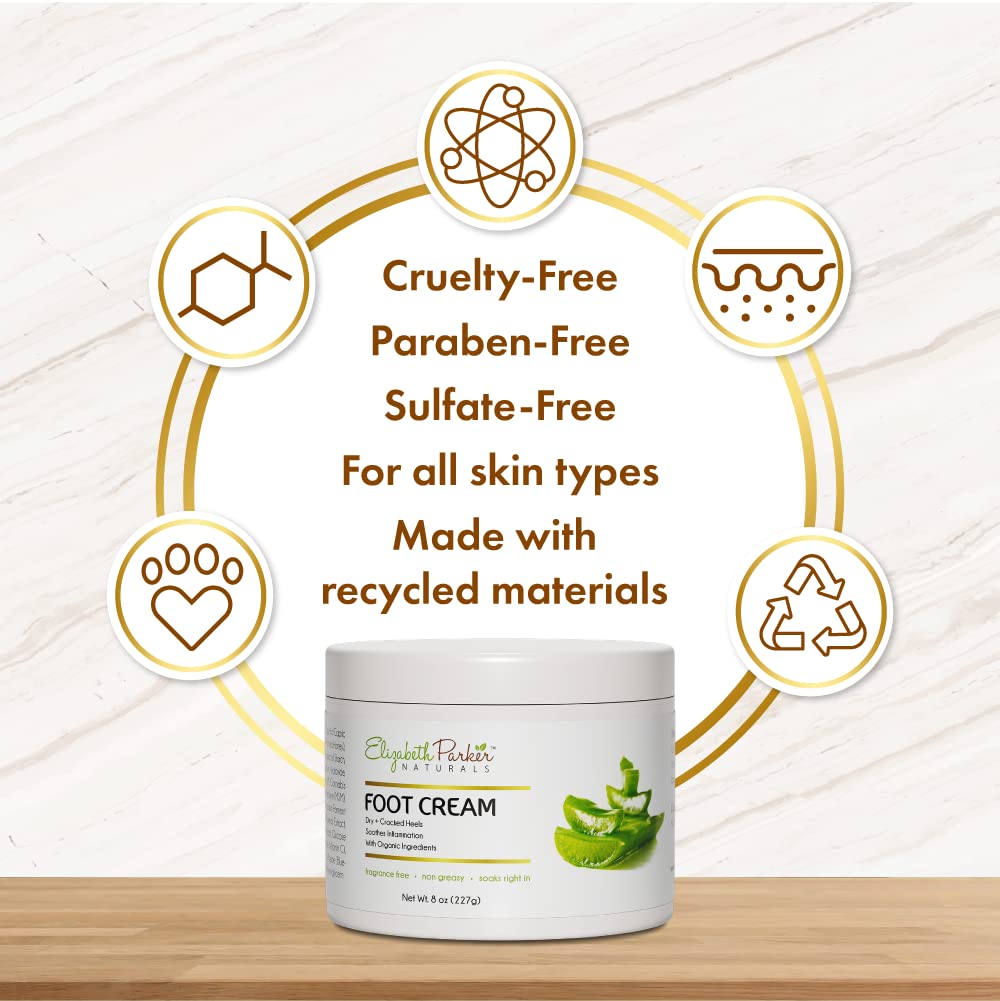 Best Foot Cream for Dry Cracked Feet & Heels - Moisturizing Coconut Oil Foot Lotion with Shea Butter, Aloe Vera - Callus Remover with Olive Oil & Manuka Honey - Non-Greasy Formula (2Oz) - Perfect for Daily Foot Care, Cracked Heel Treatment & Softening Rough Skin at Home