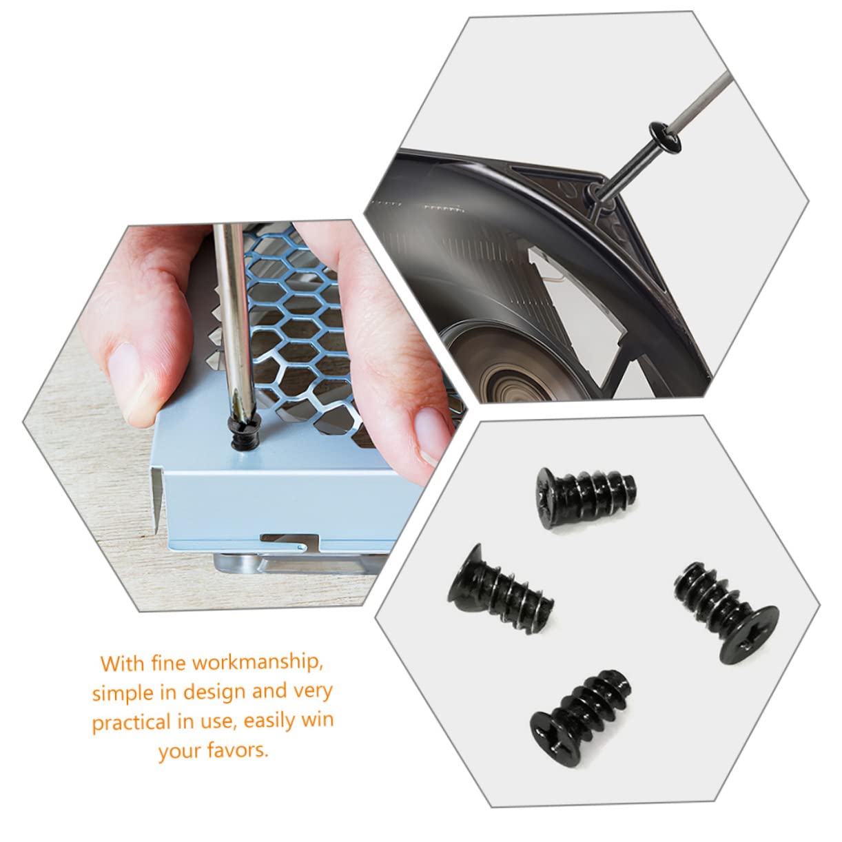 Jojofuny 2 Sets Computer Case Fan Screws - Long & Short Cooling Fan Mounting Screws Kit for PC Build, Cooling System & Hardware Installation