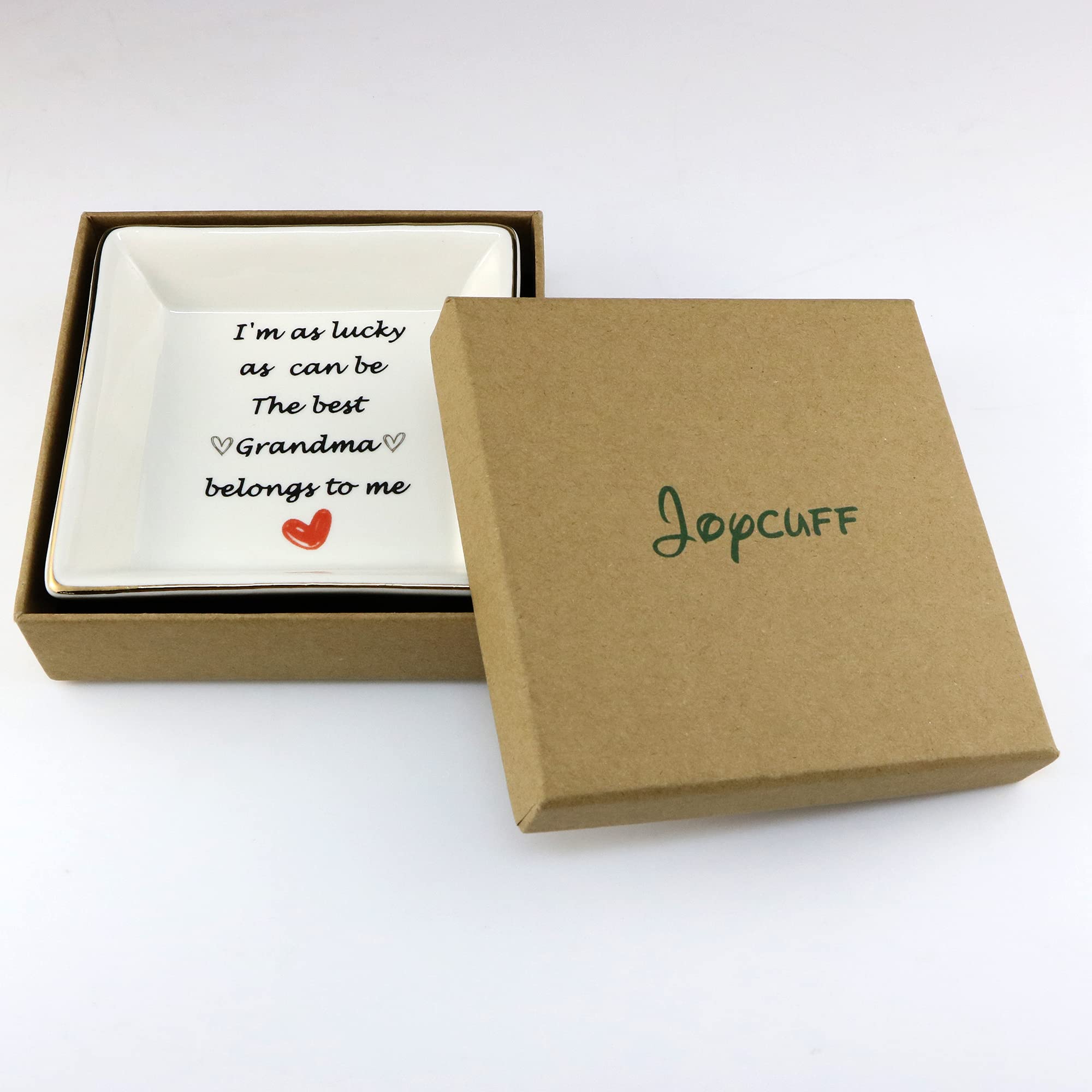 JoycuFF Elegant Jewelry Dish Tray - Perfect Birthday, Mother's Day & Christmas Gift for Grandma, Nana & Women - Great for Organizing Rings, Earrings & Trinkets on Dresser, Nightstand or Bathroom Vanity