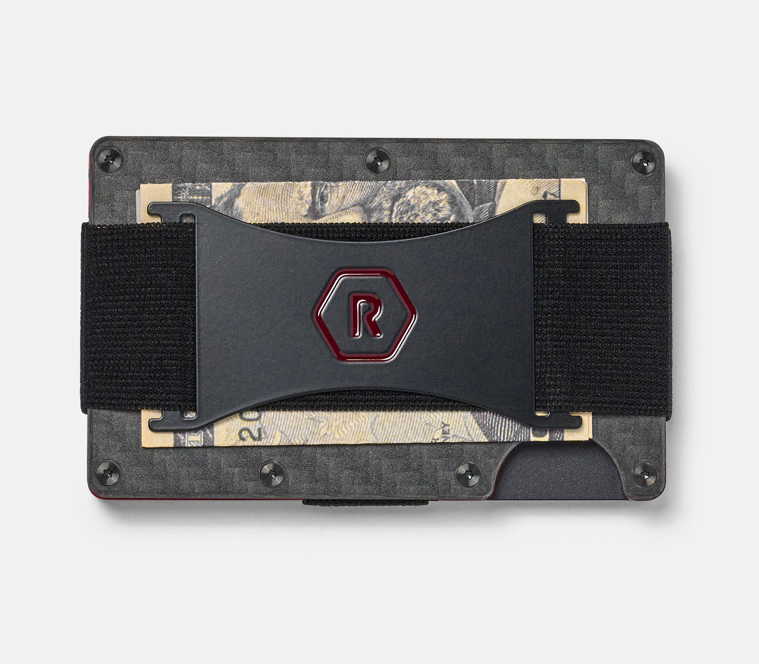 Ridge Wallet - Slim RFID Blocking Minimalist Front Pocket Wallet for Men | Oxblood Carbon 004 | Perfect for Everyday Carry, Travel & Gift Giving
