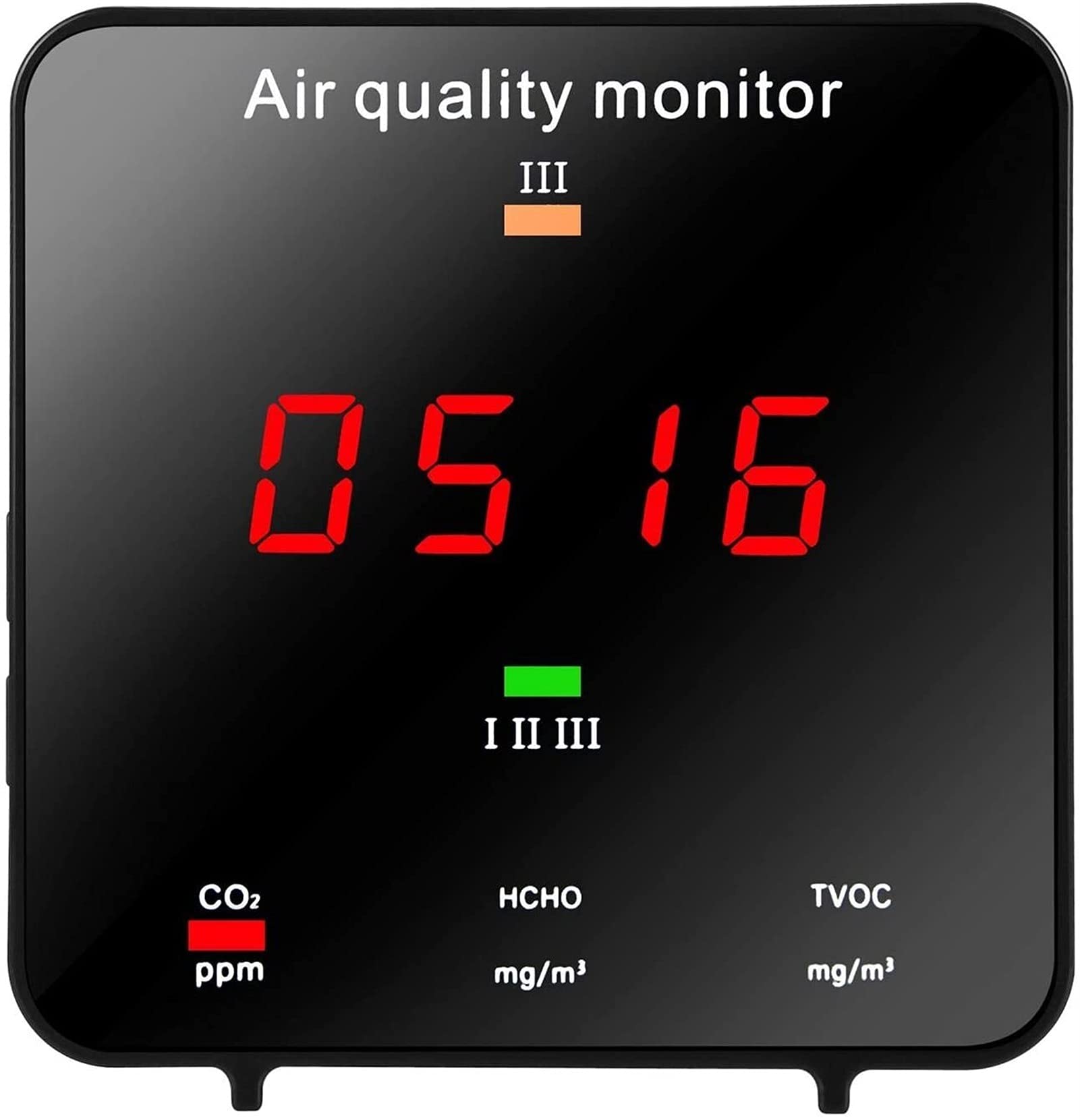 WJJ Indoor Air Quality Monitor - PM2.5/PM10 Dust Detector, CO2 Formaldehyde VOC Tester with Digital Screen | Home, Office, Baby Room Air Pollution Checker