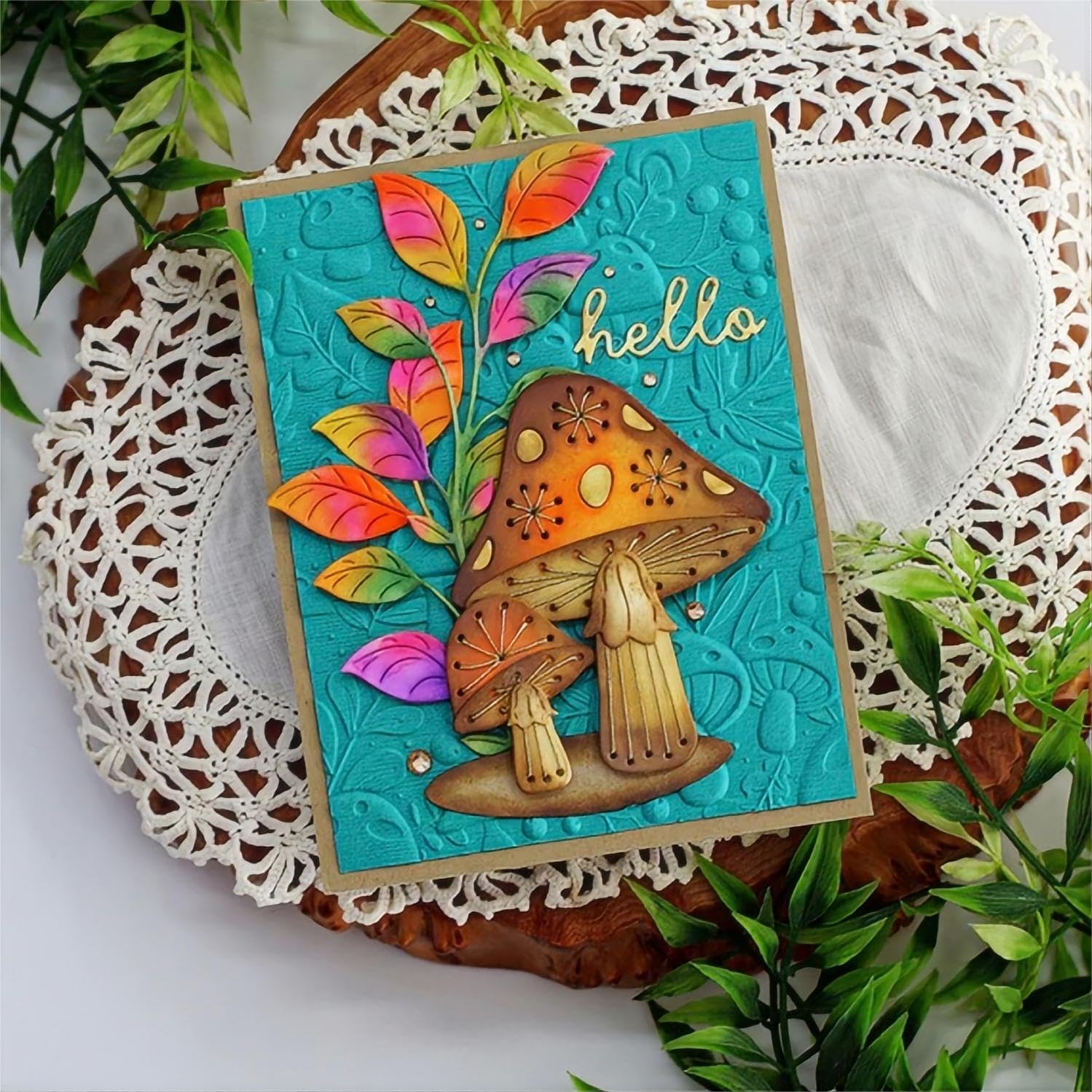3D Butterflies Flowers Mushrooms Plastic Embossing Folders for Card Making - DIY Scrapbooking Stencil Templates for Photo Albums, Greeting Cards & Paper Crafts - Perfect for Wedding Invitations, Birthday Cards & Home Decor
