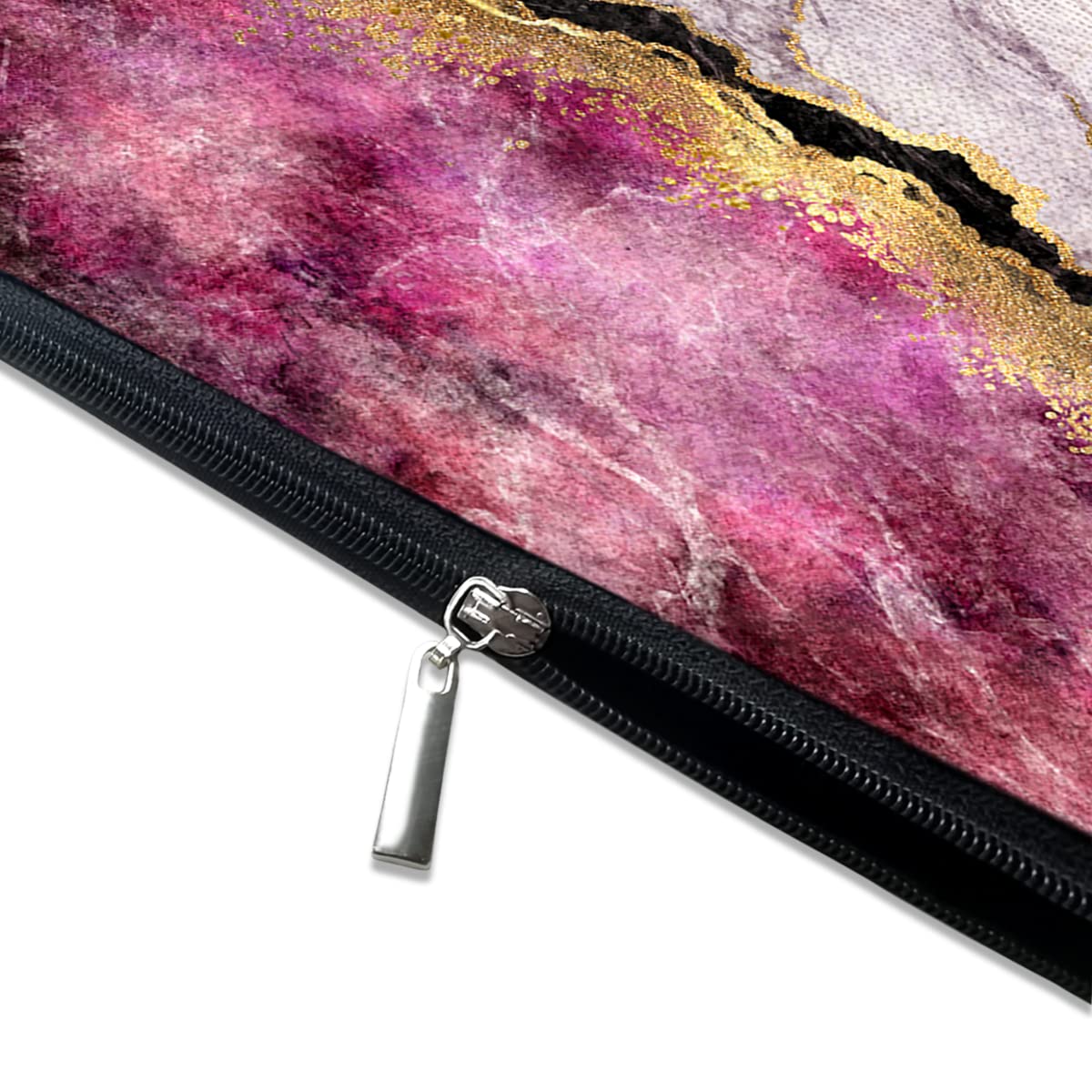 Waterproof Canvas Makeup Bag for Women - Cute Funny Cosmetic Pouch with Zipper for Travel & Purse | Wine Marble Design | Perfect for Toiletries, Cosmetics & Daily Essentials