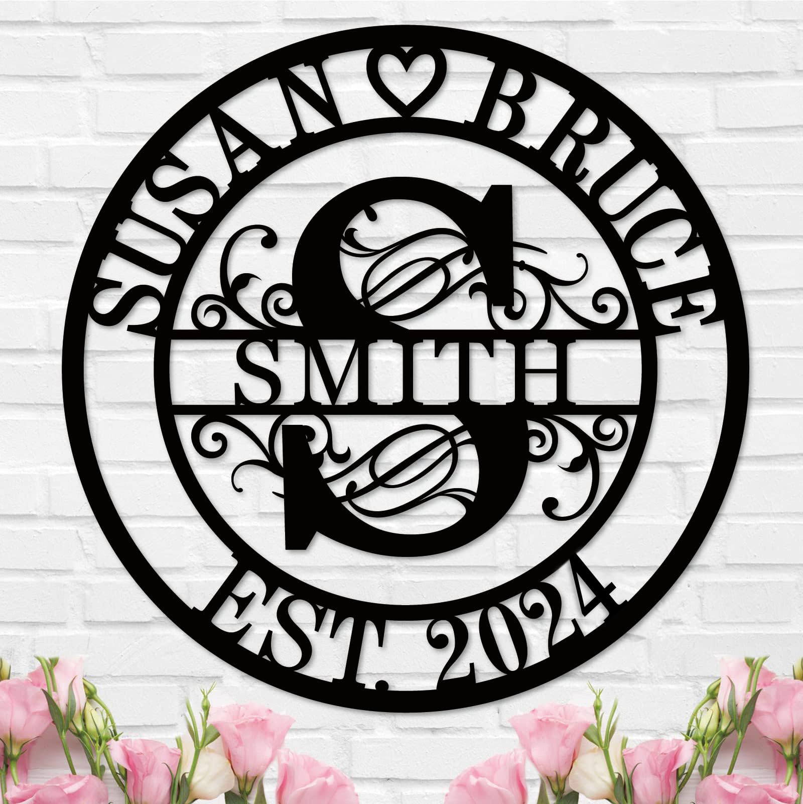 Custom Personalized Wedding Anniversary Metal Sign - 25th 40th 50th 60th 65th 70th Year Gifts for Couples | Unique Housewarming Gift for New Home | Perfect for Anniversary Celebrations & Home Decor