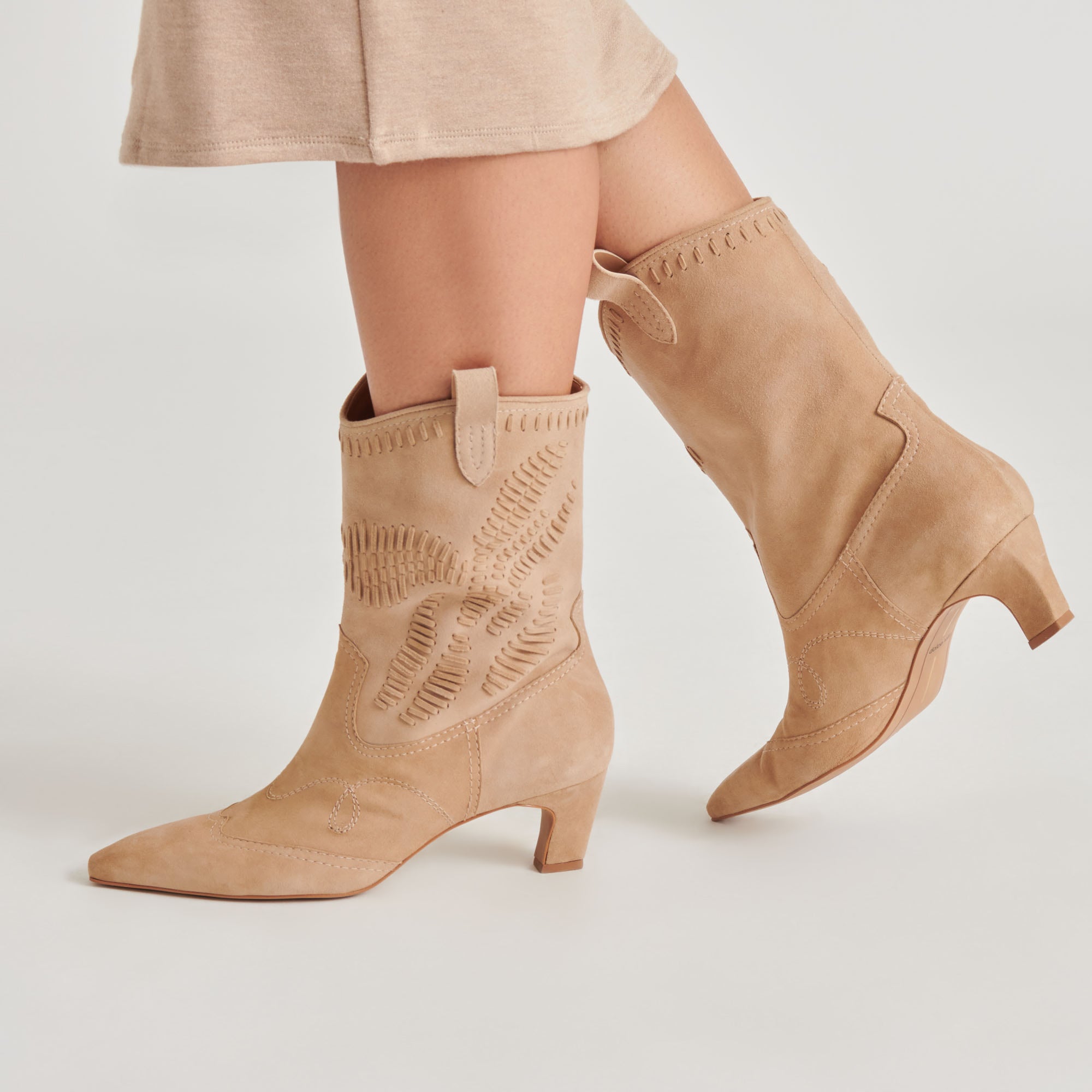 TAVLA BOOTS for Women - Genuine Camel Suede Ankle Boots - Comfortable & Stylish Fall/Winter Shoes for Casual Outfits & Office Wear