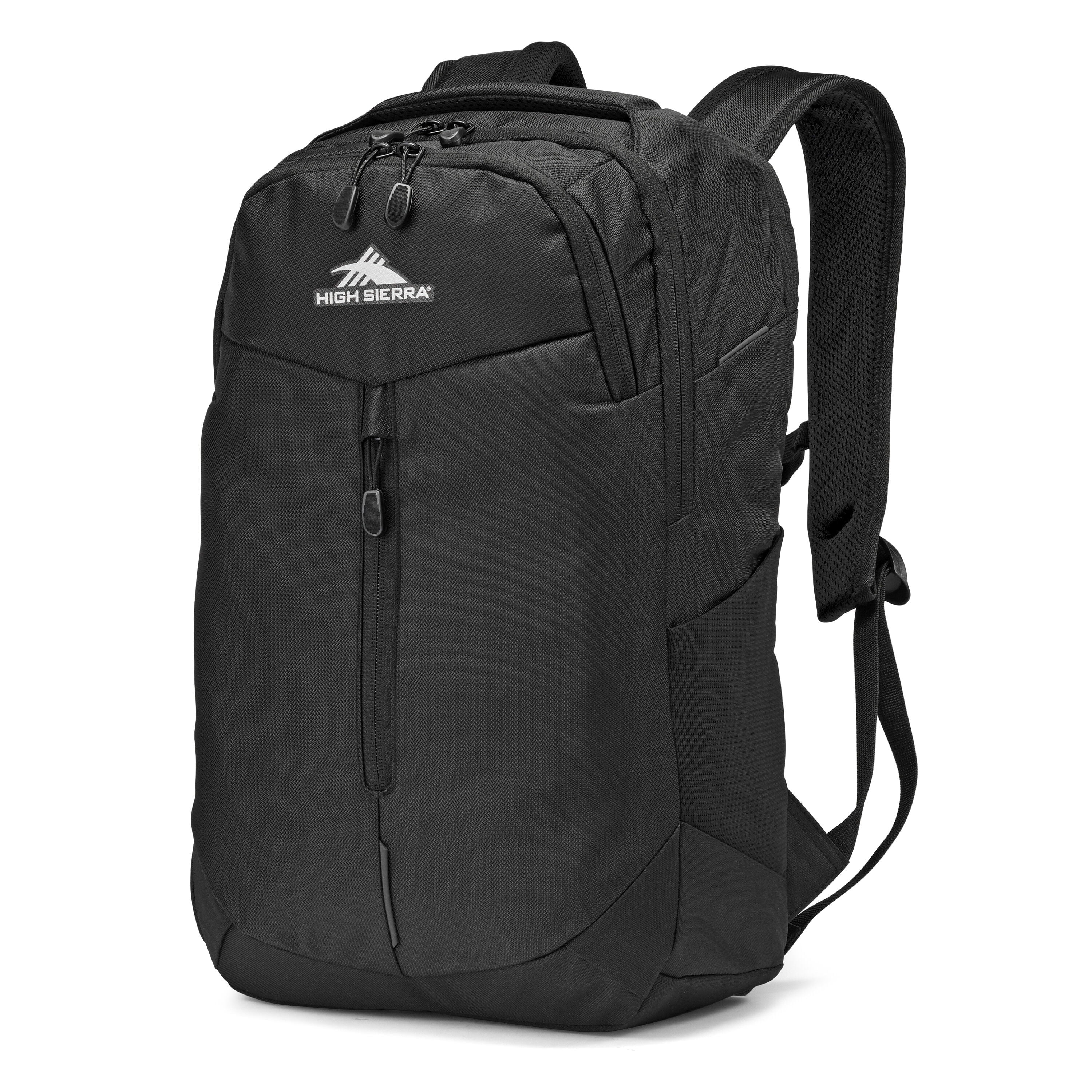 High Sierra Swerve Pro Backpack - Durable Laptop Backpack for Work & Travel, Water-Resistant Black Daypack with USB Charging Port - Perfect for Commuting, Hiking & School