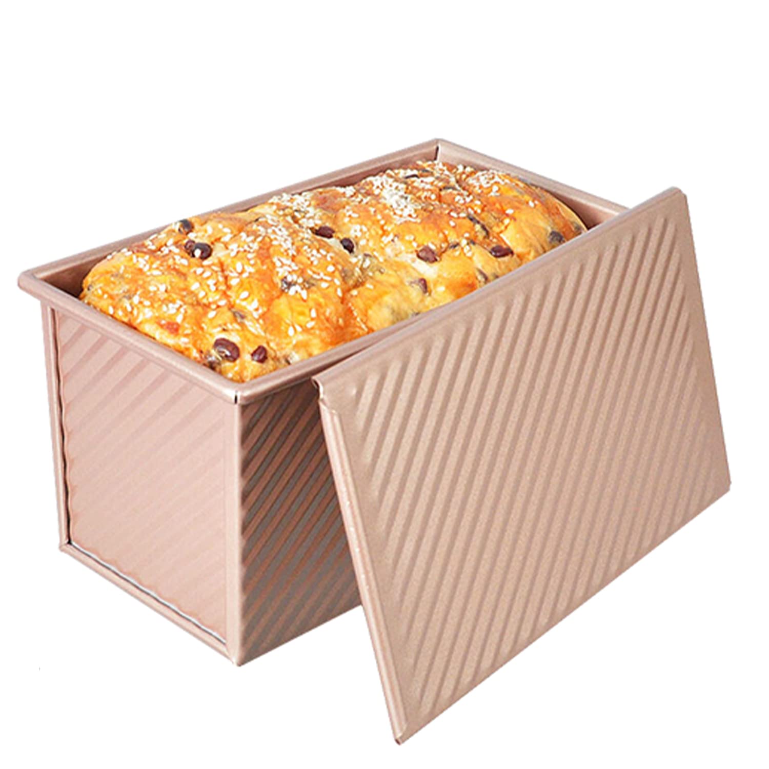 Non-Stick Carbon Steel Pullman Bread Pan with Lid - Rectangular Baking Pan for Homemade Bread, Toast & Sandwiches | Perfect for Baking, Meal Prep & Kitchen Storage