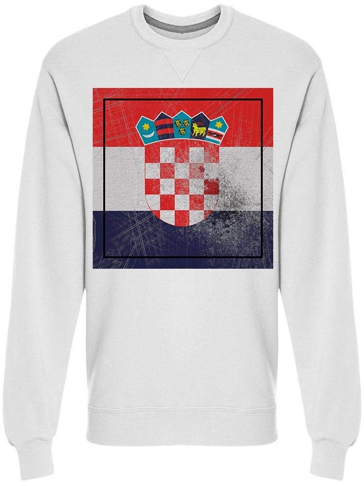 Rustic Croatia Flag Graphic Sweatshirt for Men - Comfortable Pullover Hoodie for Casual Wear, Travel & Patriotic Events