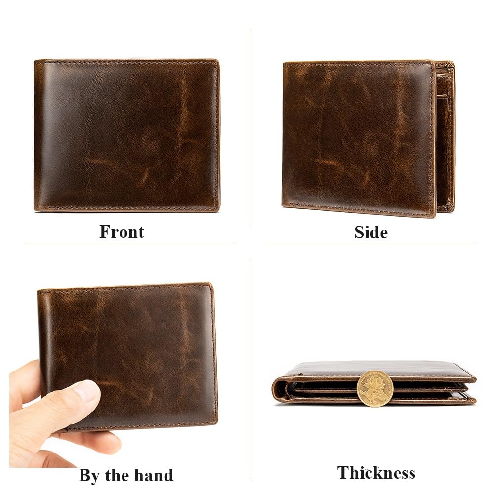 Premium Genuine Leather RFID Blocking Personalized Wallet for Men - Custom Engraved Name & Initials - Ideal Gift for Boyfriend, Husband, Dad - Perfect for Everyday Use, Travel & Business