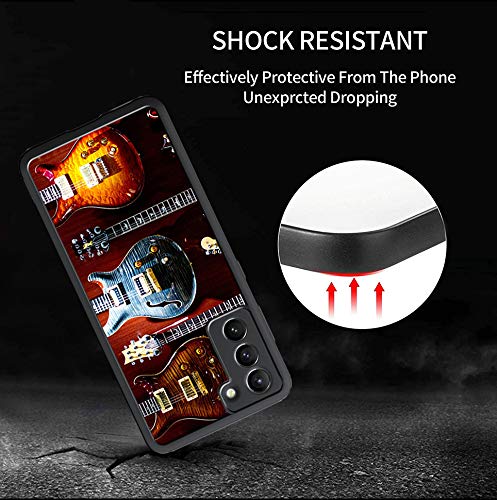 Electric Guitar Pattern Samsung Galaxy S21 Case - Shock Absorbent TPU Protective Phone Cover for Music Lovers - Perfect for Concerts, Gigs & Everyday Use