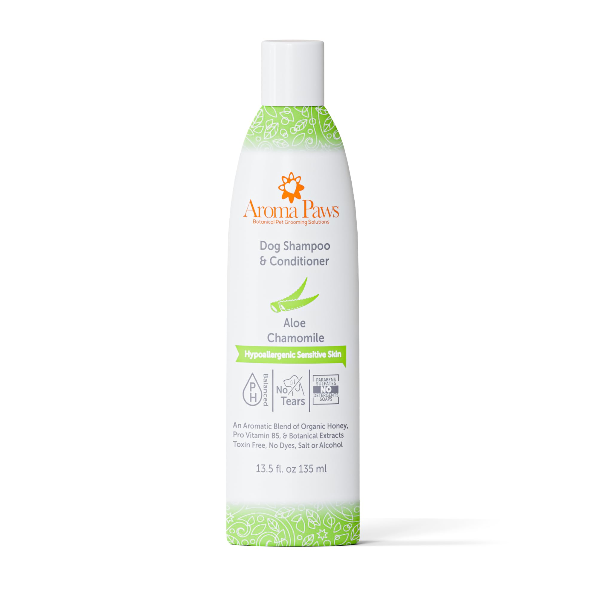 Gentle Tearless Dog Shampoo & Conditioner for Sensitive Skin - Moisturizing Puppy & Dog Shampoo - Fragrance-Free 13.5 oz - Perfect for Bath Time, Grooming & Allergy Relief