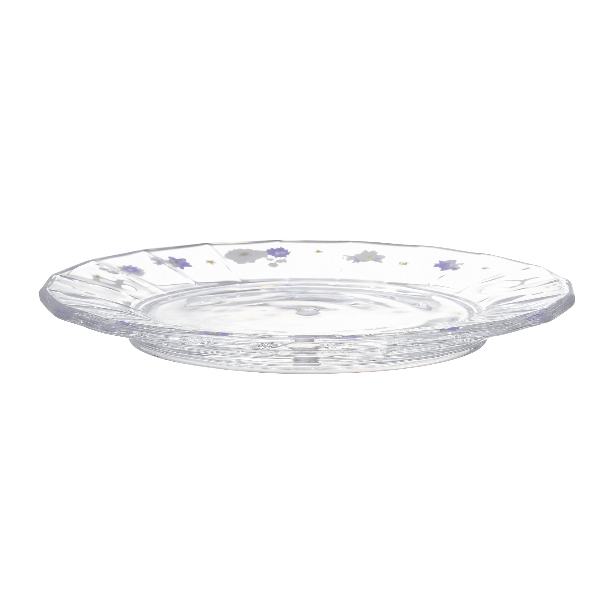 Elegant Purple Flower Frill Glass Stand - Perfect for Home Decor, Wedding Centerpieces & Gift Displays