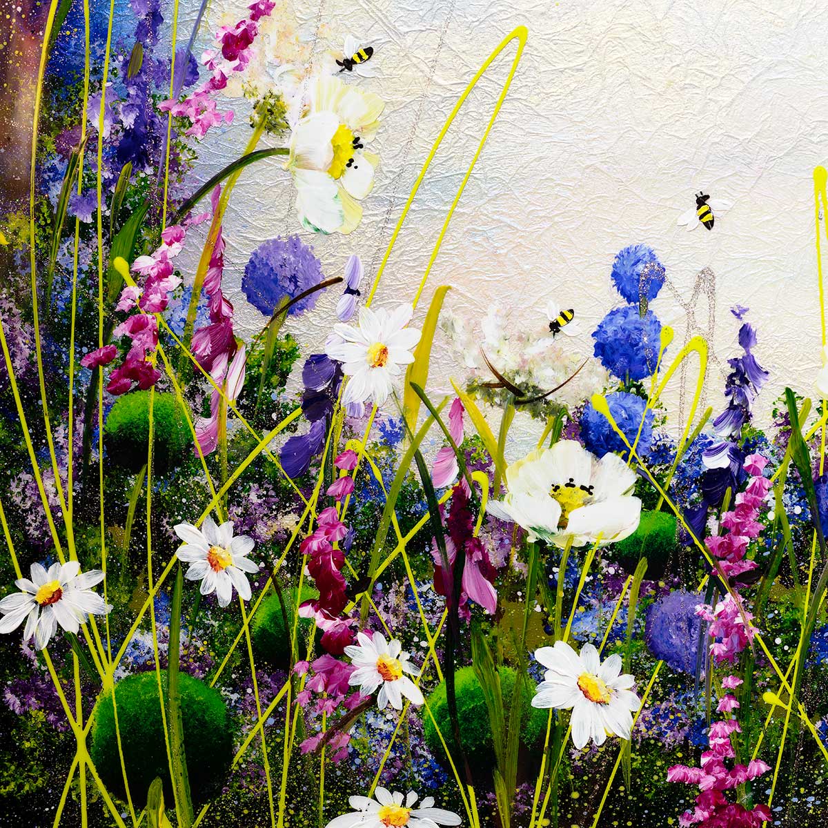 Original Beautiful Meadow Landscape Painting - Handmade Wall Art for Home & Office Decor - Perfect for Living Room, Bedroom, or Gift