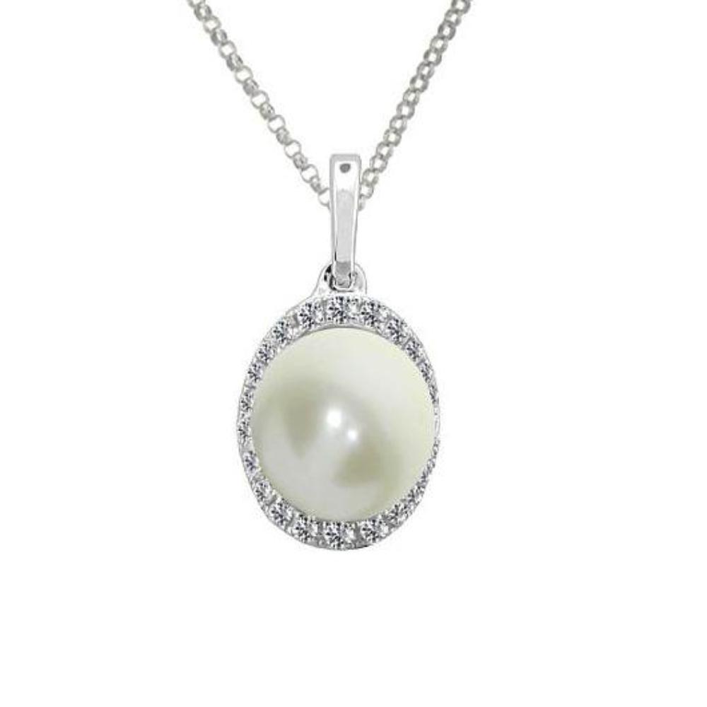 Elegant Silver and Pearl Moonlight Pendant Necklace - Perfect for Evening Parties, Weddings & Romantic Gifts