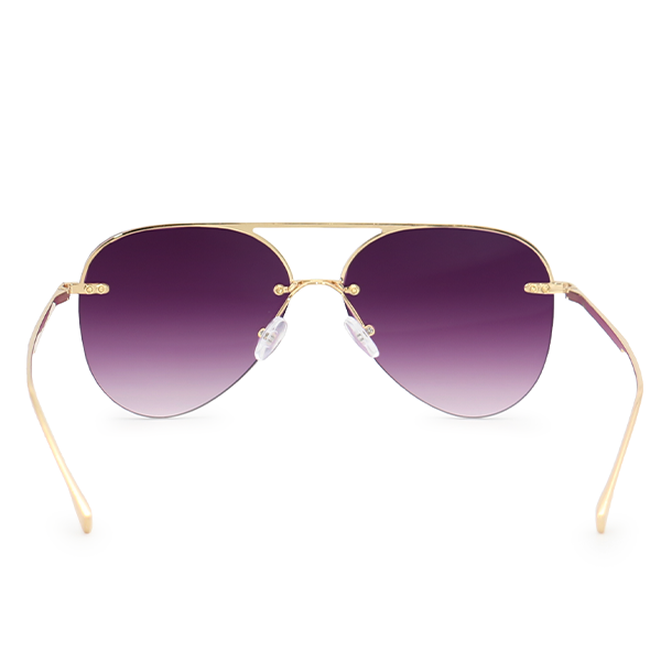 Smaller Megan 2 Purple Metal Aviator Sunglasses with Gold Frame - Stylish UV Protection Shades for Women, Men, Outdoor Activities, Driving & Fashion Accessories