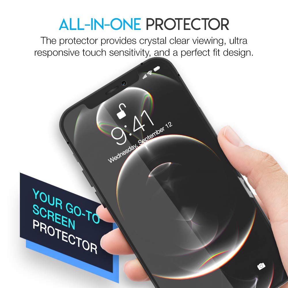 Premium Tempered Glass Screen Protector for iPhone 12 Pro Max (6.7 Inch, 2020 Model) - 3 Pack Anti-Scratch Case-Friendly Screen Film - Perfect for Work, Travel & Everyday Protection