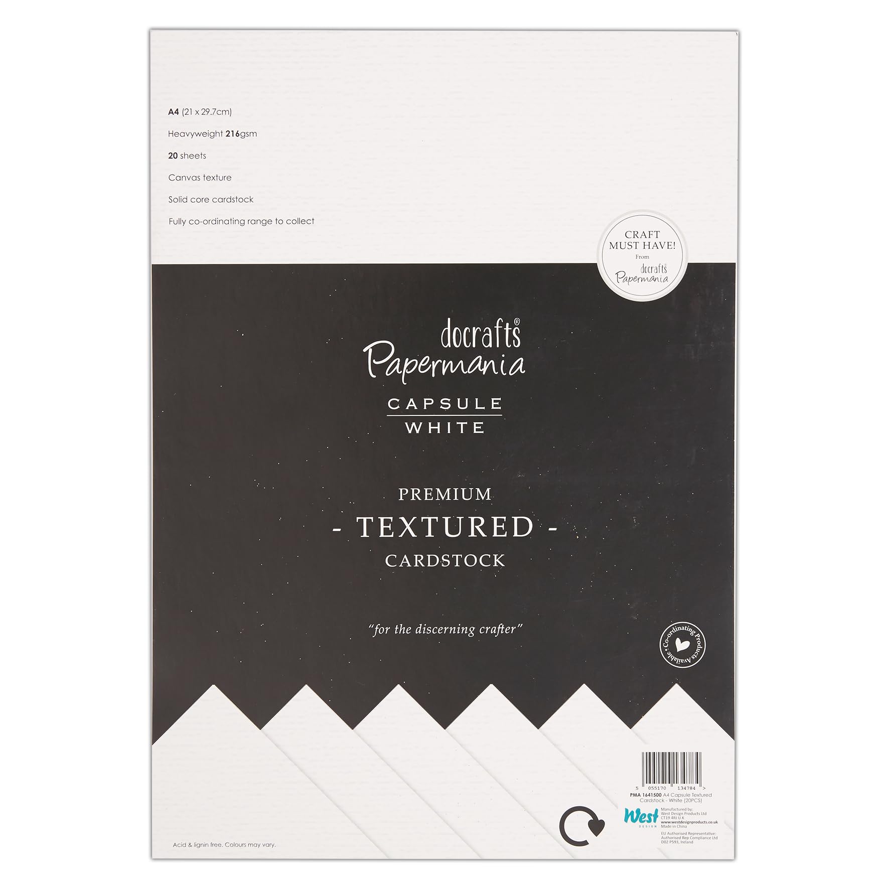 Premium White Cardstock Paper - 20 Sheets A4 (21x29.7cm) 216gsm, Textured Canvas Finish for Card Making, Scrapbooking, DIY Crafts & Art Projects - Perfect for Greeting Cards, Invitations, Home Decor & School Projects