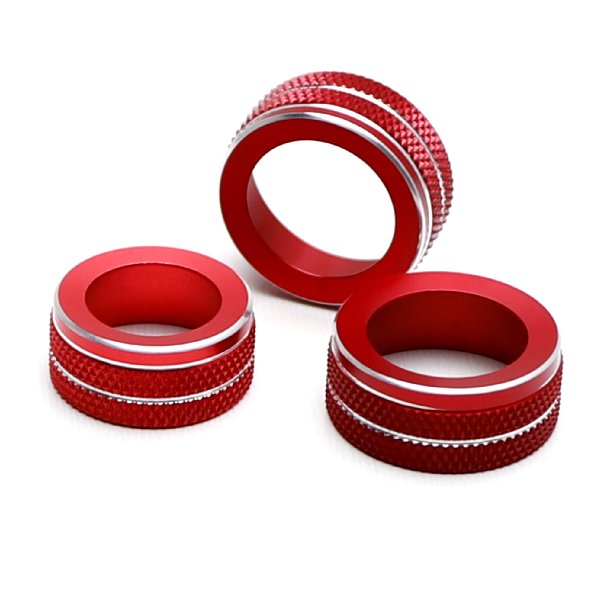 3-Piece Red Aluminum AC Climate Control Knob Covers for Audi 2015-2020 A3 & 2019+ Q3 - Upgrade Interior Accessories for Car Customization & Comfort