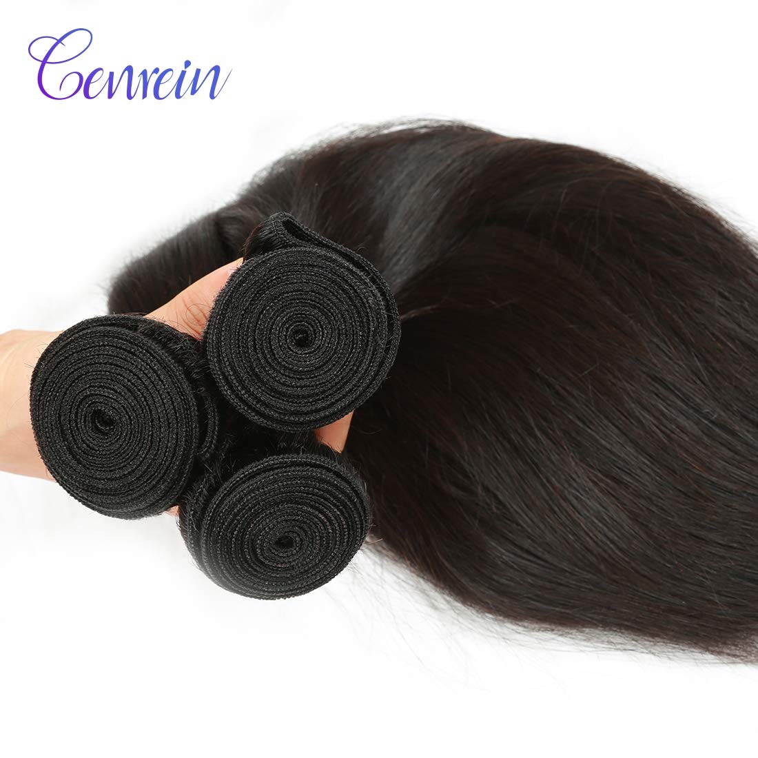 10A Peruvian Straight Human Hair Bundles - 3 Bundles (12 14 16 Inch, 300g) 100% Unprocessed Remy Virgin Hair Extensions for Women - Natural Black Color for Daily Styling, Party & Wedding Hairstyles