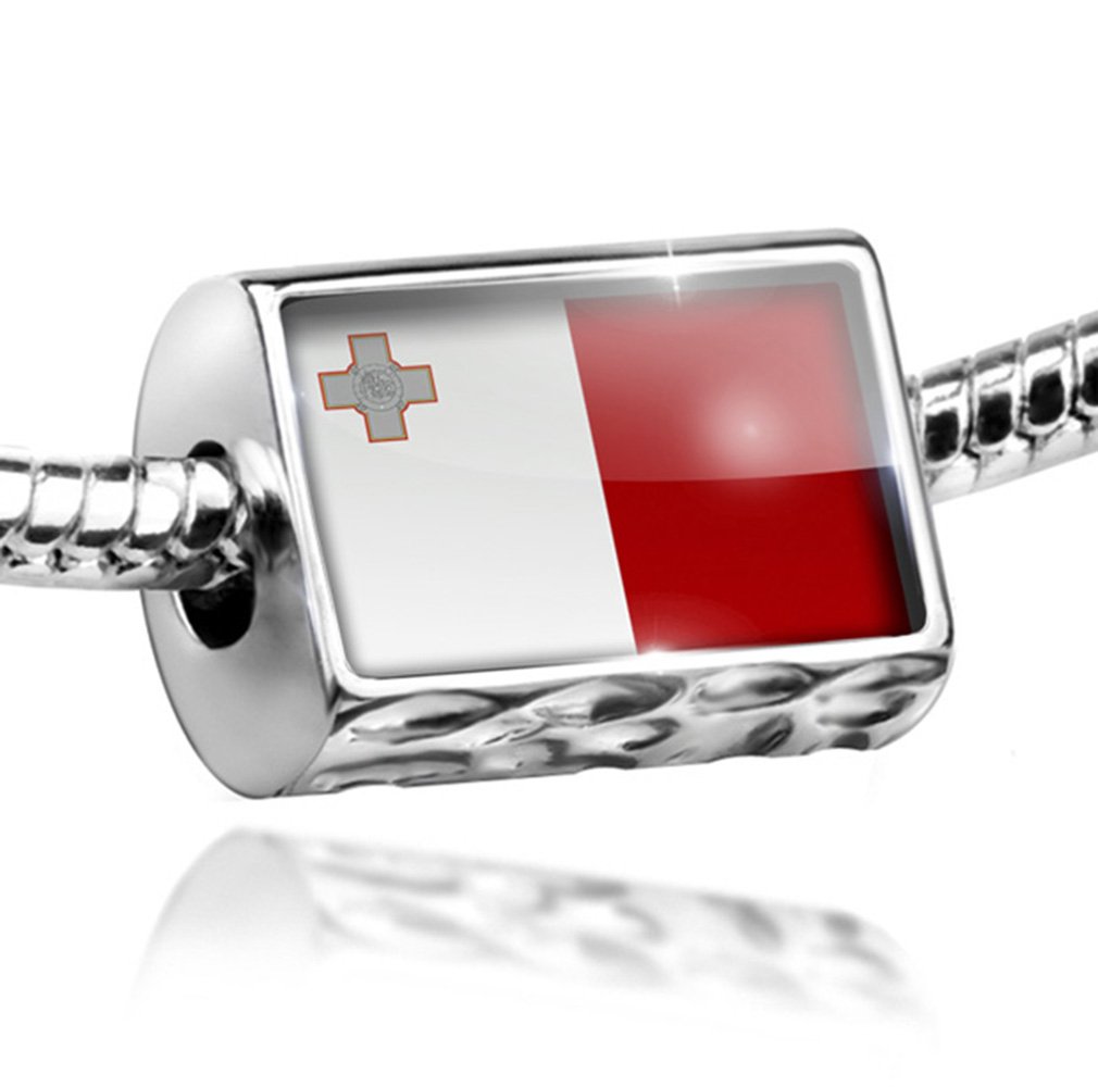 Charm Malta Flag Bead - Compatible with All European Bracelets | Perfect for Travel Souvenirs, Gift Giving & Jewelry Making