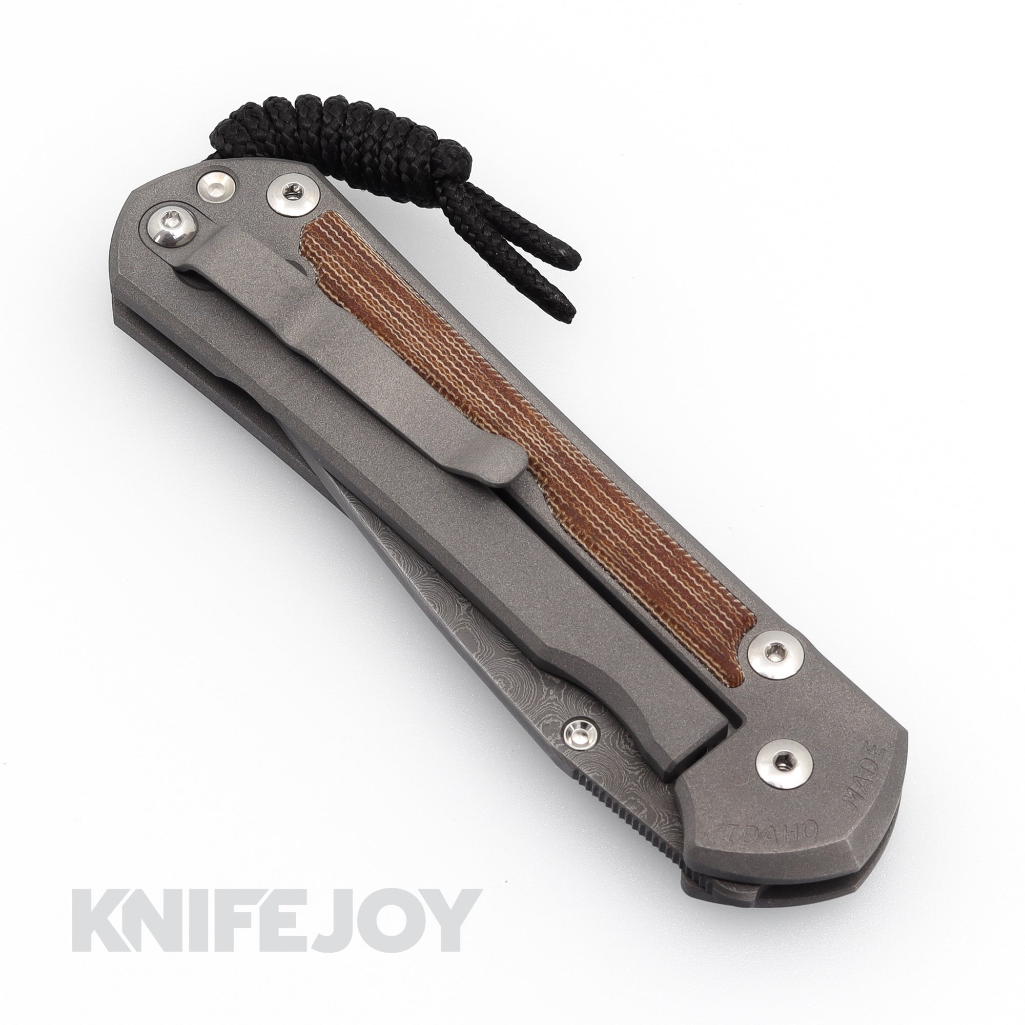Chris Reeve Knives Large Sebenza 31 - Premium Drop Point Raindrop Damascus Blade with Natural Canvas Micarta Inlay Handles | EDC, Outdoor Survival, Camping & Tactical Knife Collection