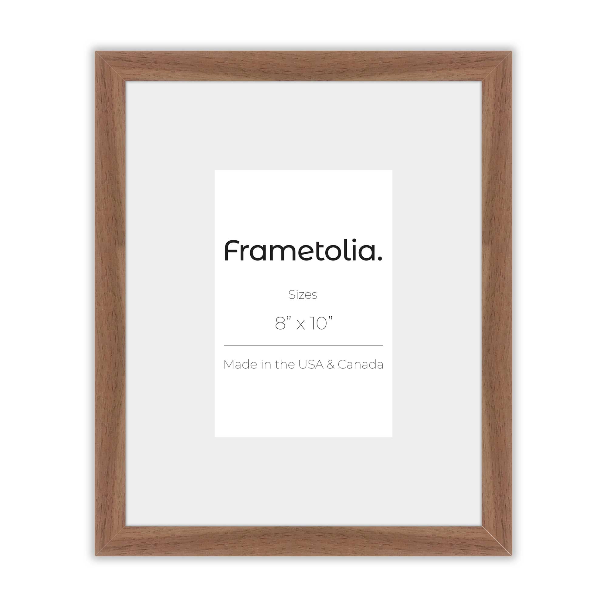 Brown Walnut Narrow Width Wall Frame - Elegant Wooden Picture Frame for Home & Office Decor - Perfect for Displaying Photos, Artwork, and Certificates