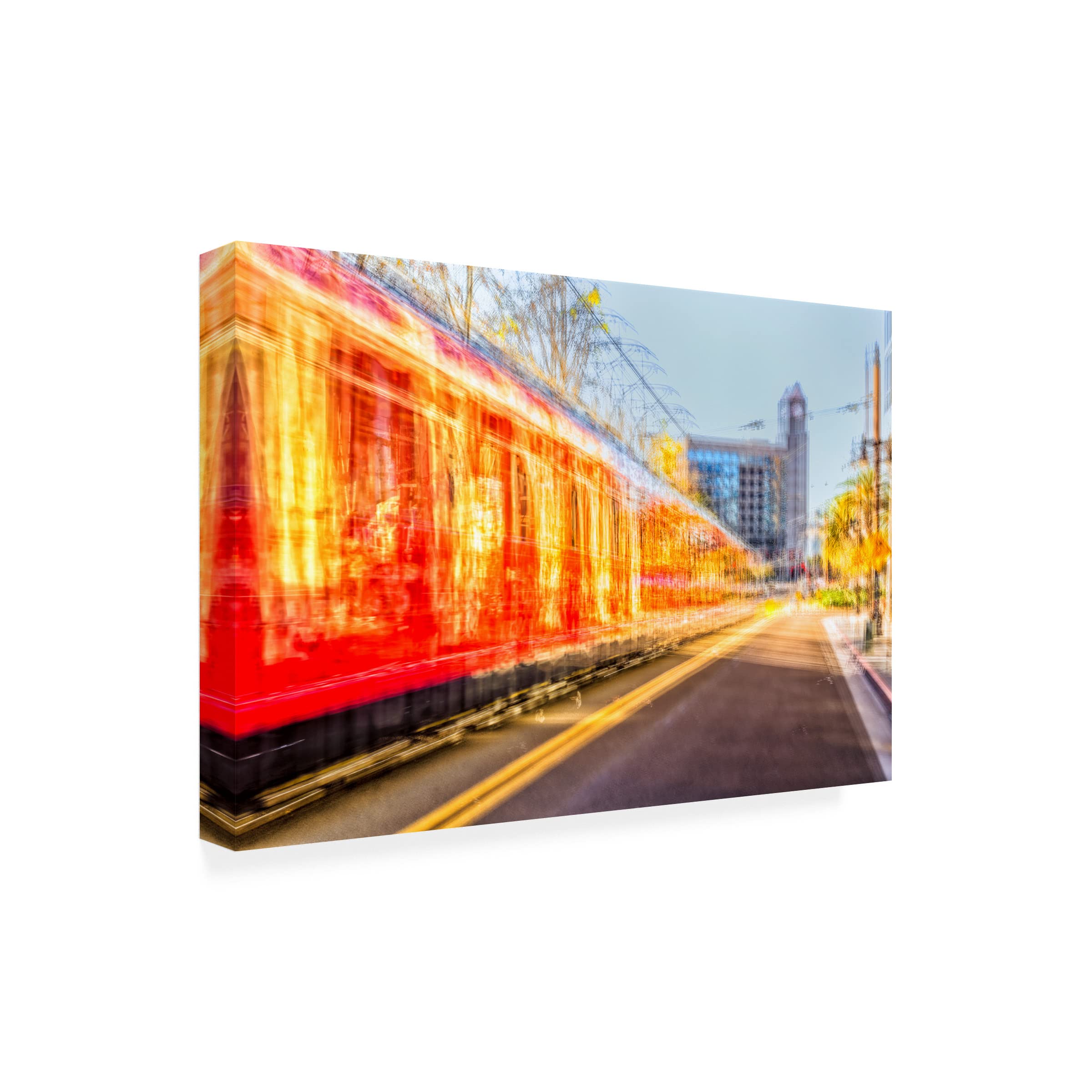 Joseph S Giacalone 'Trolley Energy' Canvas Wall Art Print - 30x47 Inches Modern Abstract Painting for Living Room, Bedroom & Office Decor
