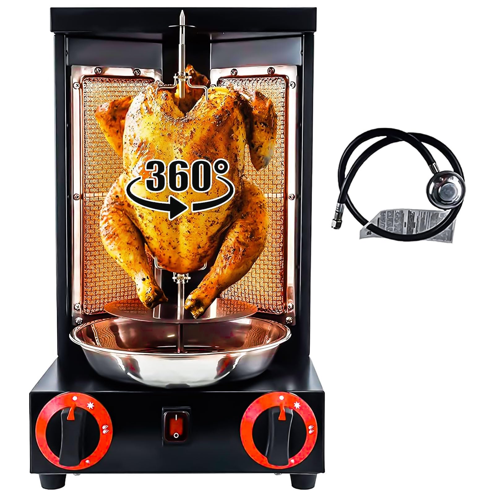 Vertical Rotisserie Shawarma Machine - Commercial Rotating Grill for Tacos Al Pastor, Chicken & Kebabs | Perfect for Restaurants, Food Trucks & Catering