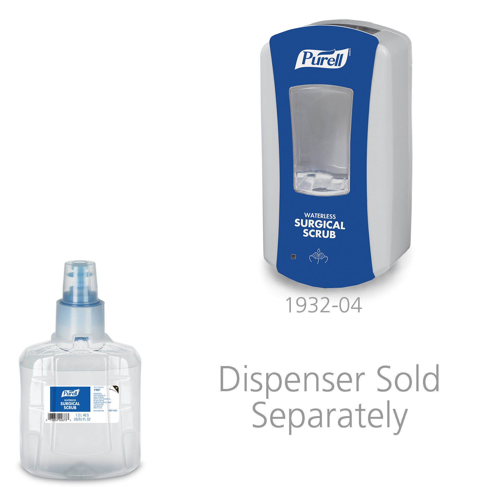 PURELL Waterless Surgical Scrub Refill - 1200 mL (Pack of 2) for LTX-12 Touch-Free Dispenser | Hospital-Grade Hand Sanitizer for Medical Facilities, Clinics & Operating Rooms