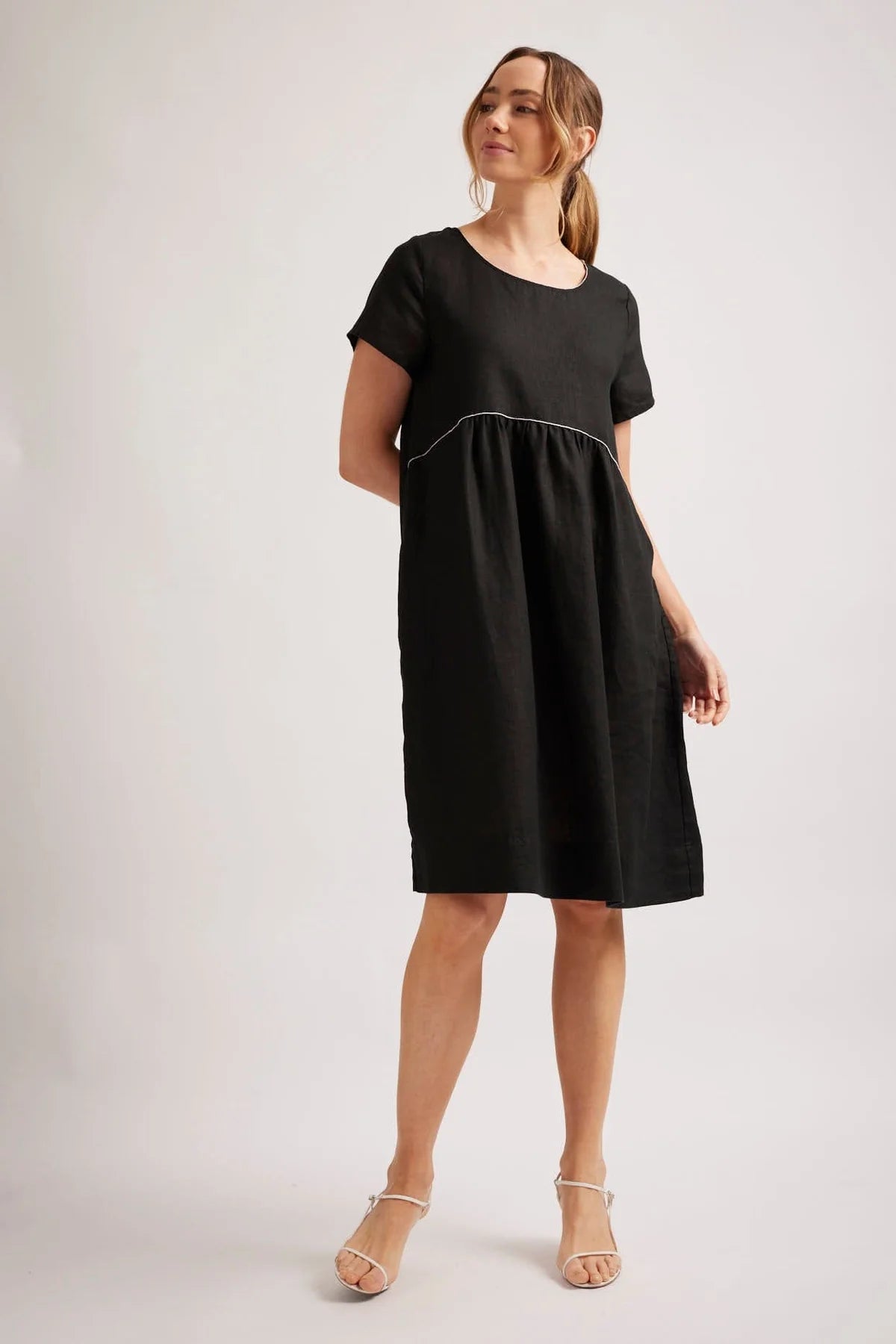 BELLE LINEN DRESS IN BLACK - Women's Summer Maxi Dress with Pockets | Perfect for Beach Vacation, Date Night & Casual Outings