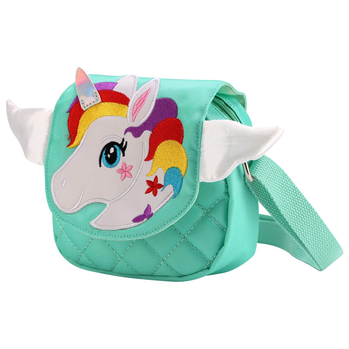 DEEKEY Little Girls Purses for Kids - Cute Princess Handbags for Toddlers, Mini Shoulder & Crossbody Messenger Bag for Girls (Pink, Blue) - Perfect Birthday Gift, Dress-Up Play & Party Accessories