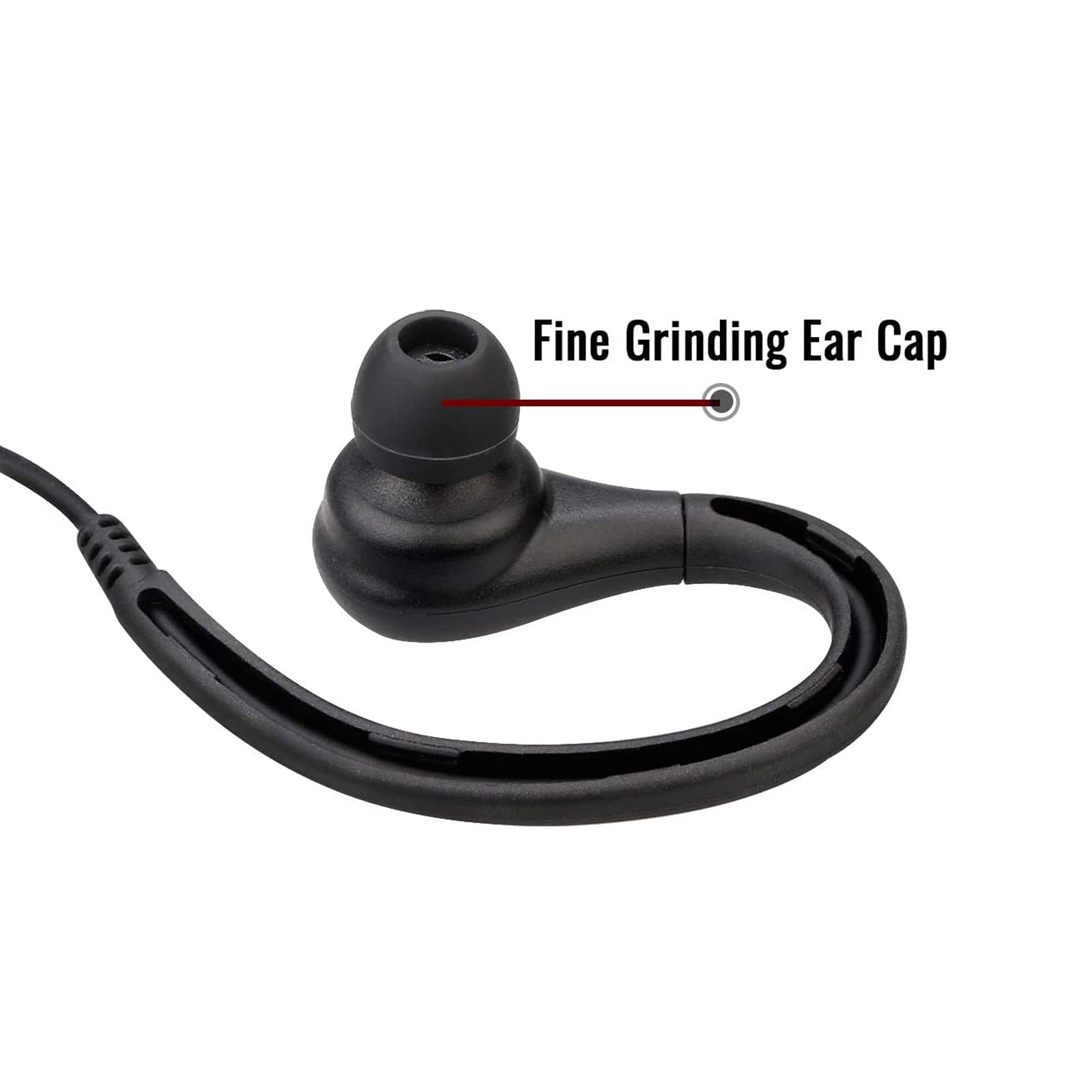 Retevis RT22 Walkie Talkie Earpiece with Microphone - 2 Pin Ear Hook Headset for RT22/RT68/RT21/H-777/RT86/RB68 Radios - Compatible with Kenwood & Arcshell Two-Way Radios (1 Pack) - Ideal for Security, Construction & Outdoor Activities
