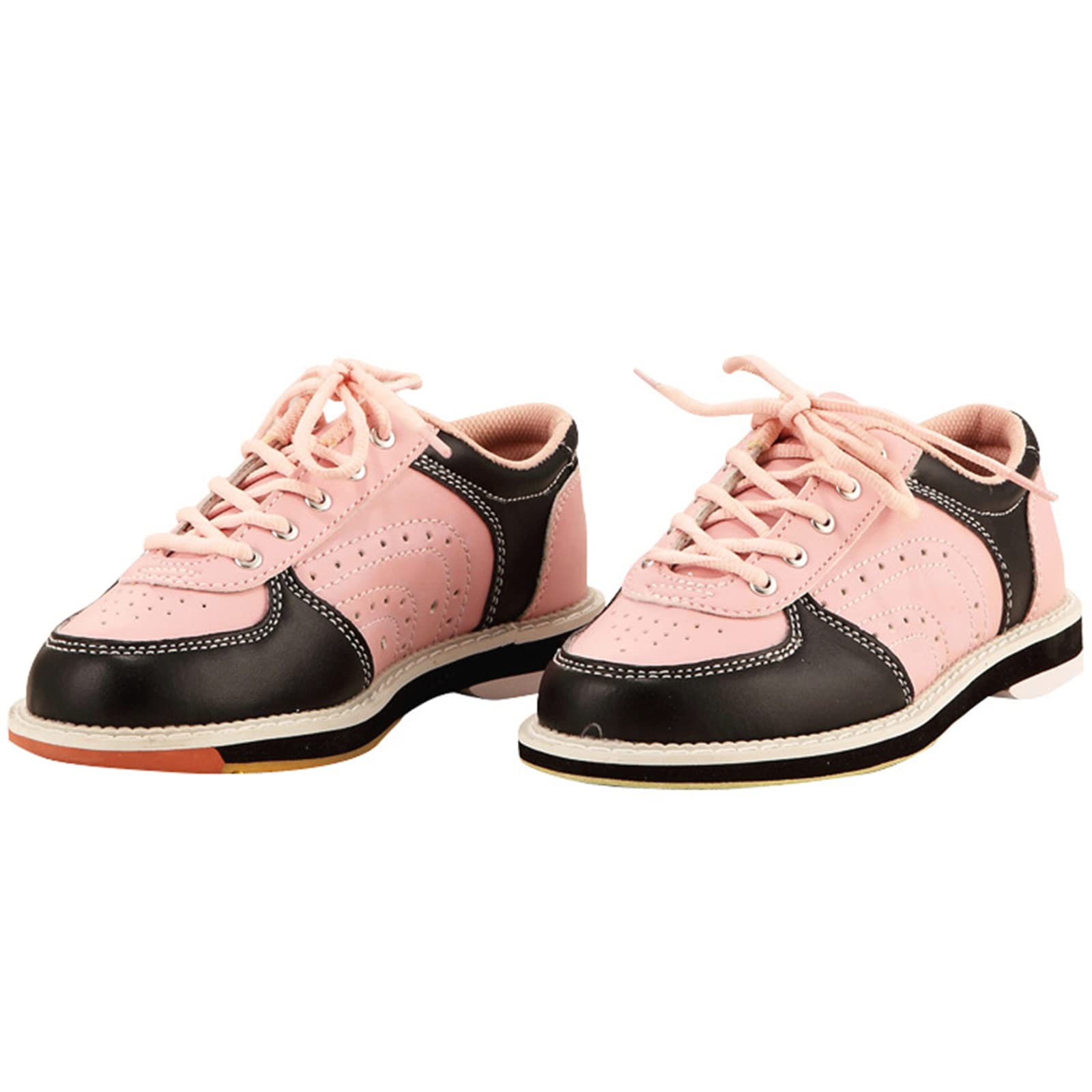 Zhensi Breathable Leather Bowling Shoes for Women, Men & Kids - Wide Width Comfort with Shock Absorption - Perfect for League Play & Casual Bowling