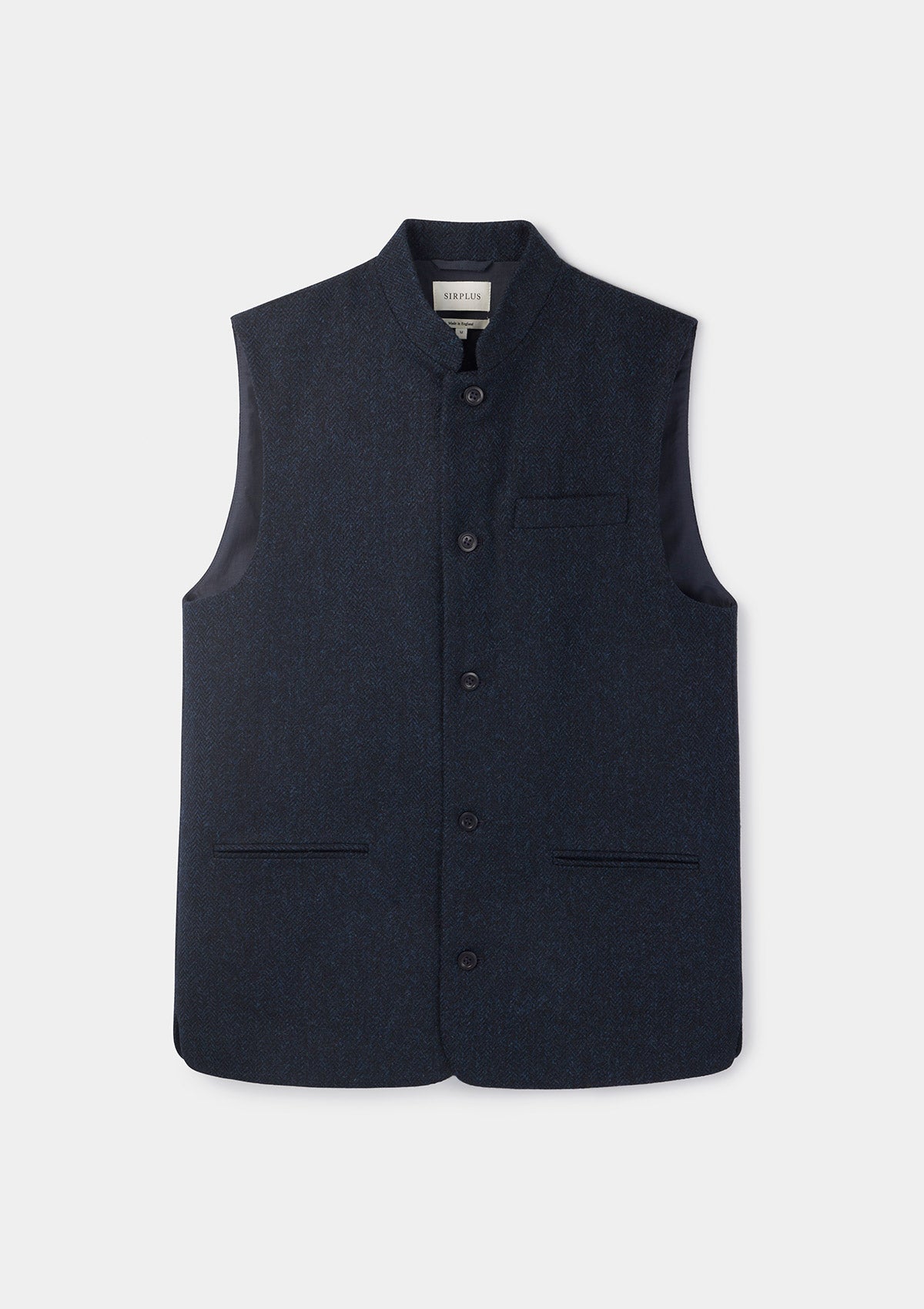 Midnight Herringbone Nehru Waistcoat for Men - Elegant Formal Vest with Slim Fit - Perfect for Weddings, Business Meetings & Special Occasions