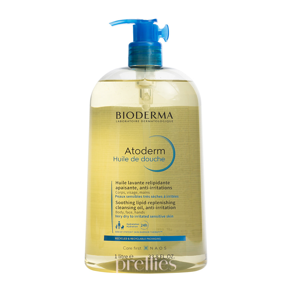 Bioderma Atoderm Anti-Irritation Shower Oil 1000ml - Soothing & Hydrating Body Wash for Sensitive Skin - Perfect for Dry, Itchy Skin Care & Eczema Relief