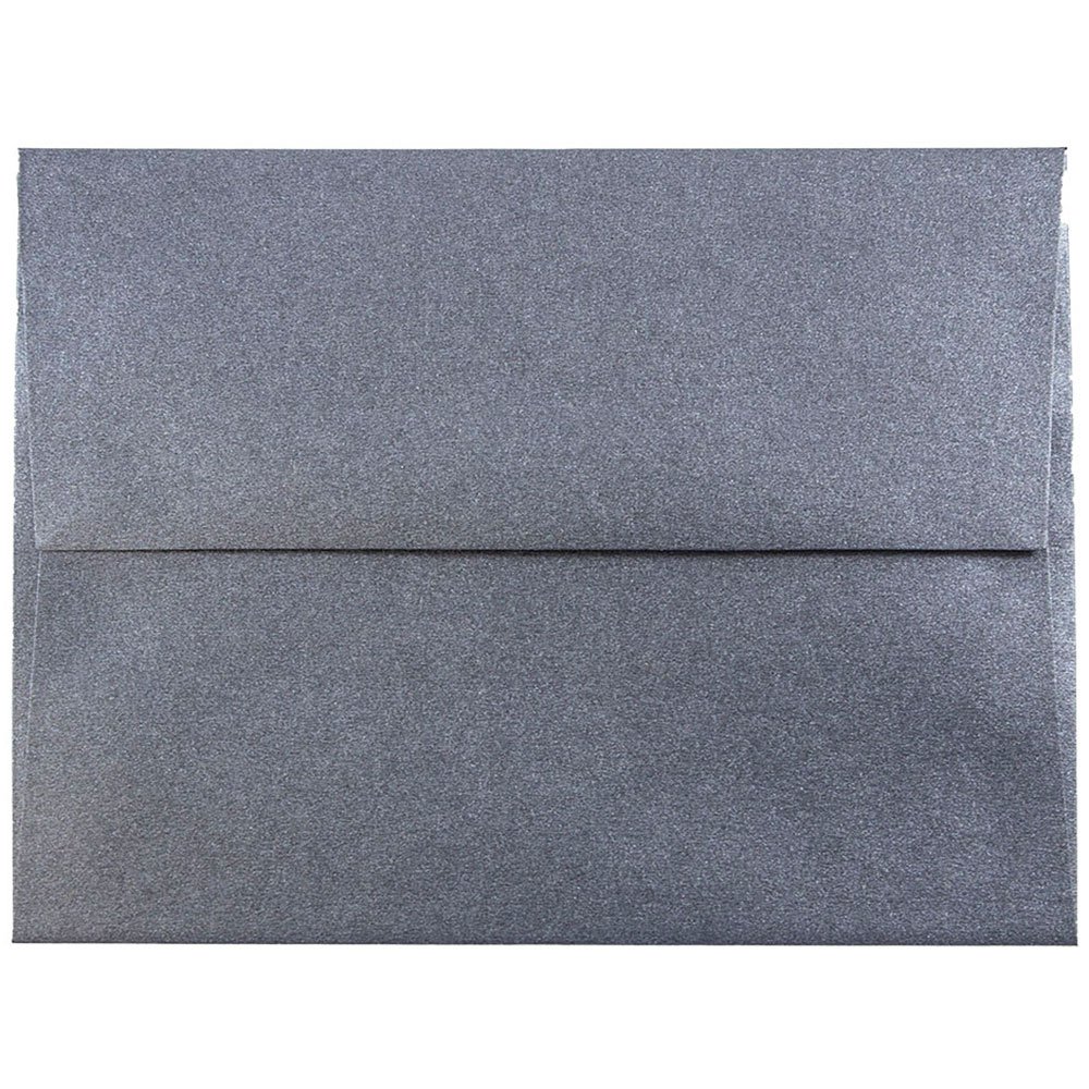 JAM PAPER A2 Metallic Invitation Envelopes 4 3/8 x 5 3/4 Inches - Premium Anthracite Stardream Paper - Bulk Pack of 250 for Wedding, Party & Business Stationery