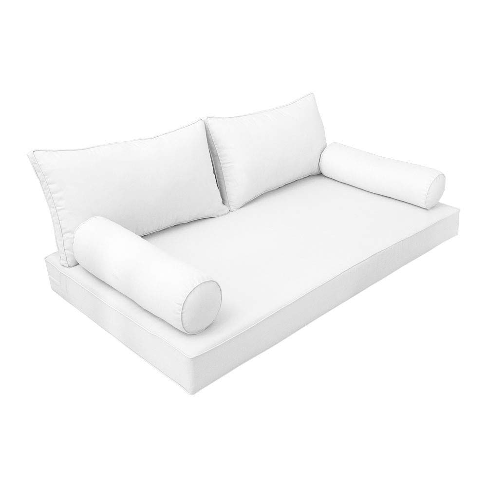 Prolinemax Outdoor Daybed Slipcover Only - Twin XL Size with Piped Trim, Water-Resistant Mattress & Bolster Backrest Cushion Covers (AD106) - Perfect for Patio, Poolside & Garden Furniture Protection