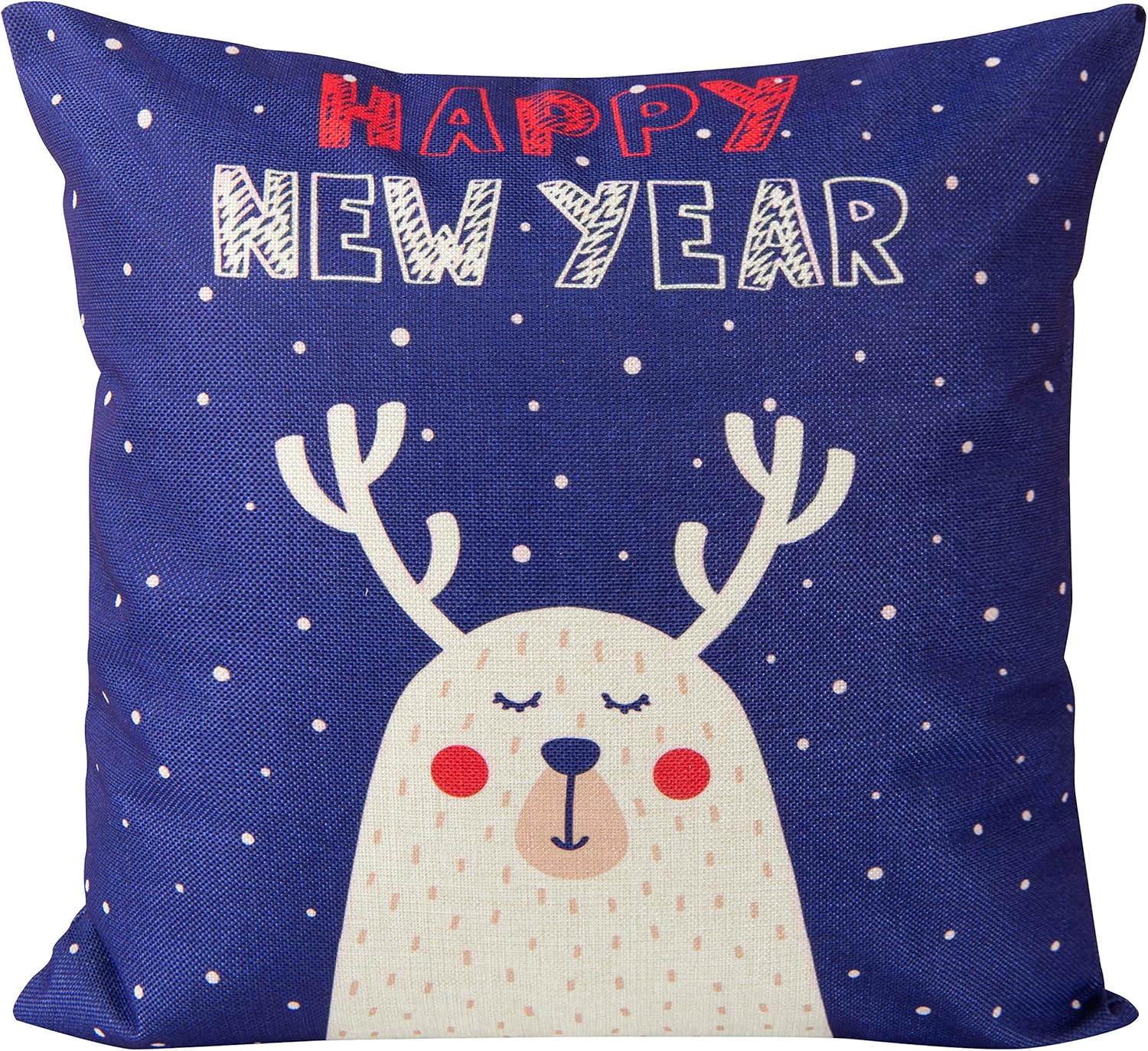 NTBAY 18x18 Inch Snowy Night Decorative Linen Pillow Cover - Soft Holiday Home Decor for Christmas, Winter Bedroom & Living Room Couch
