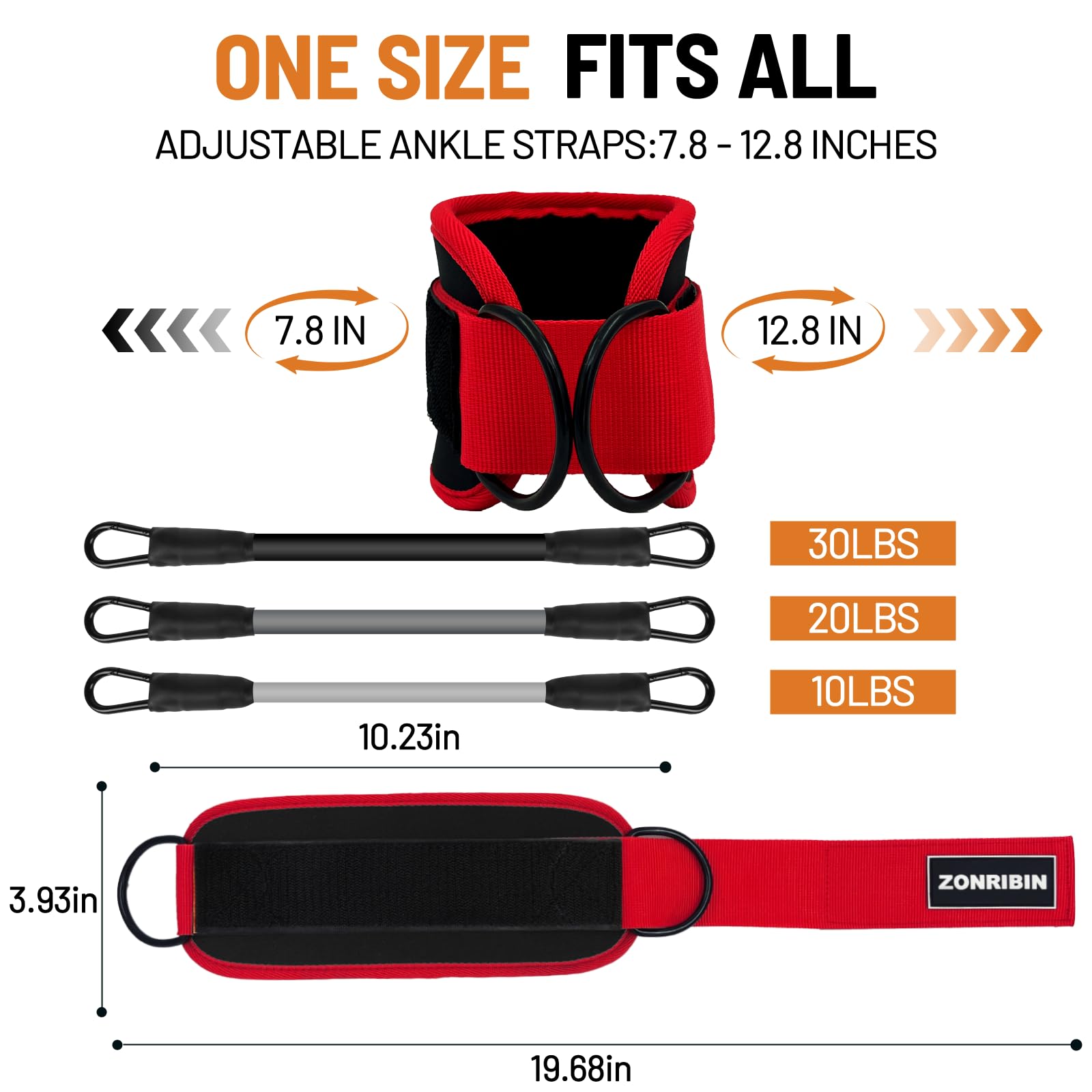 Ankle Resistance Bands with Adjustable Cuffs for Glute Workouts - Perfect for Kickbacks, Leg Extensions & Hip Abductors | Gym, Home & Cable Machine Training | Fitness Accessories for Women & Men
