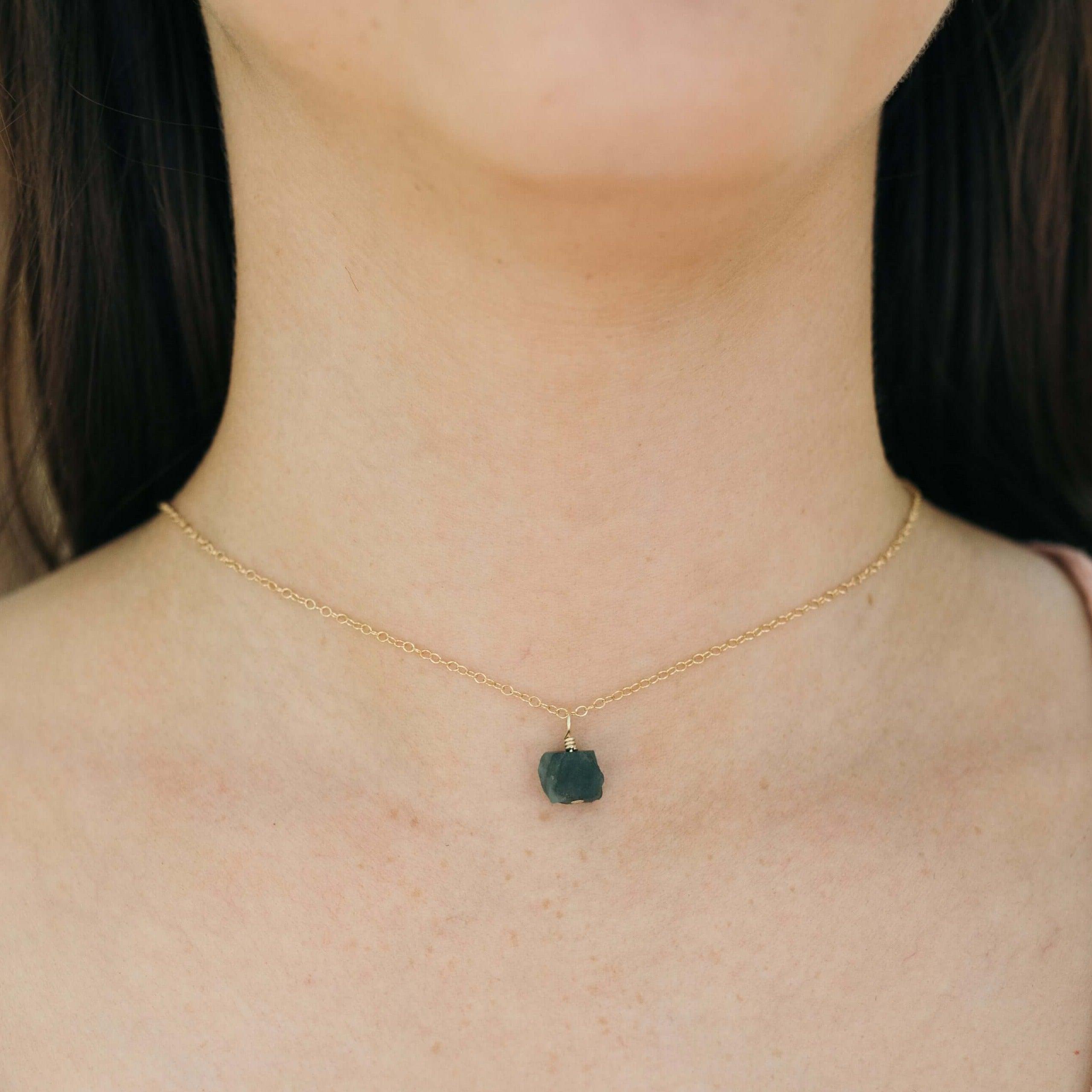 Natural Tiny Rough Emerald Gemstone Pendant Choker Necklace - Handmade Boho Jewelry for Women, Perfect for Everyday Wear & Special Occasions