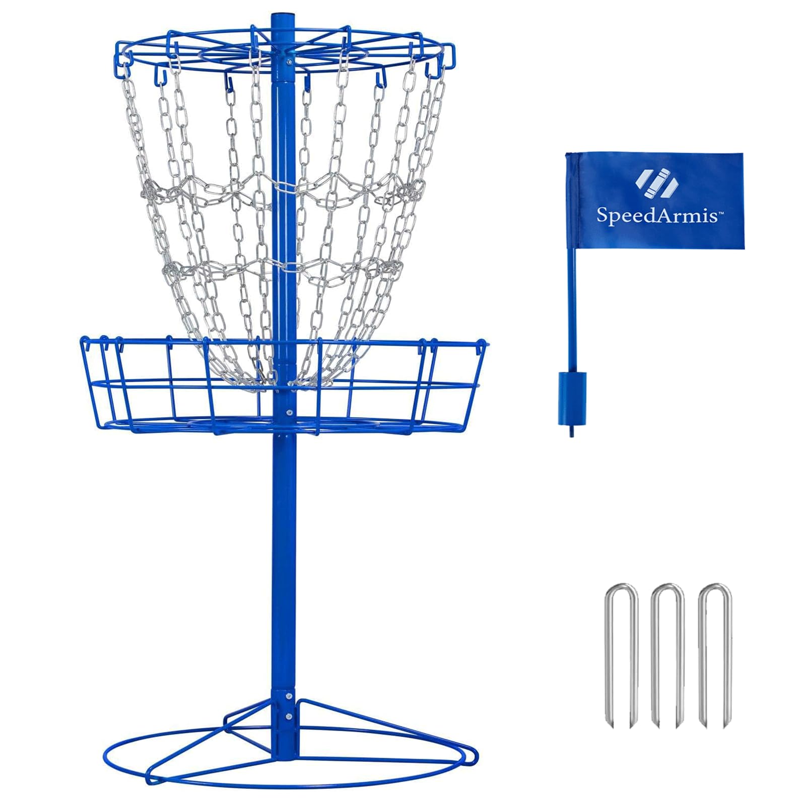 Premium Disc Golf Basket Target - Heavy Duty 12 Double Steel Chains, Portable Professional Disc Golf Basket for Backyard, Park & Tournament Practice