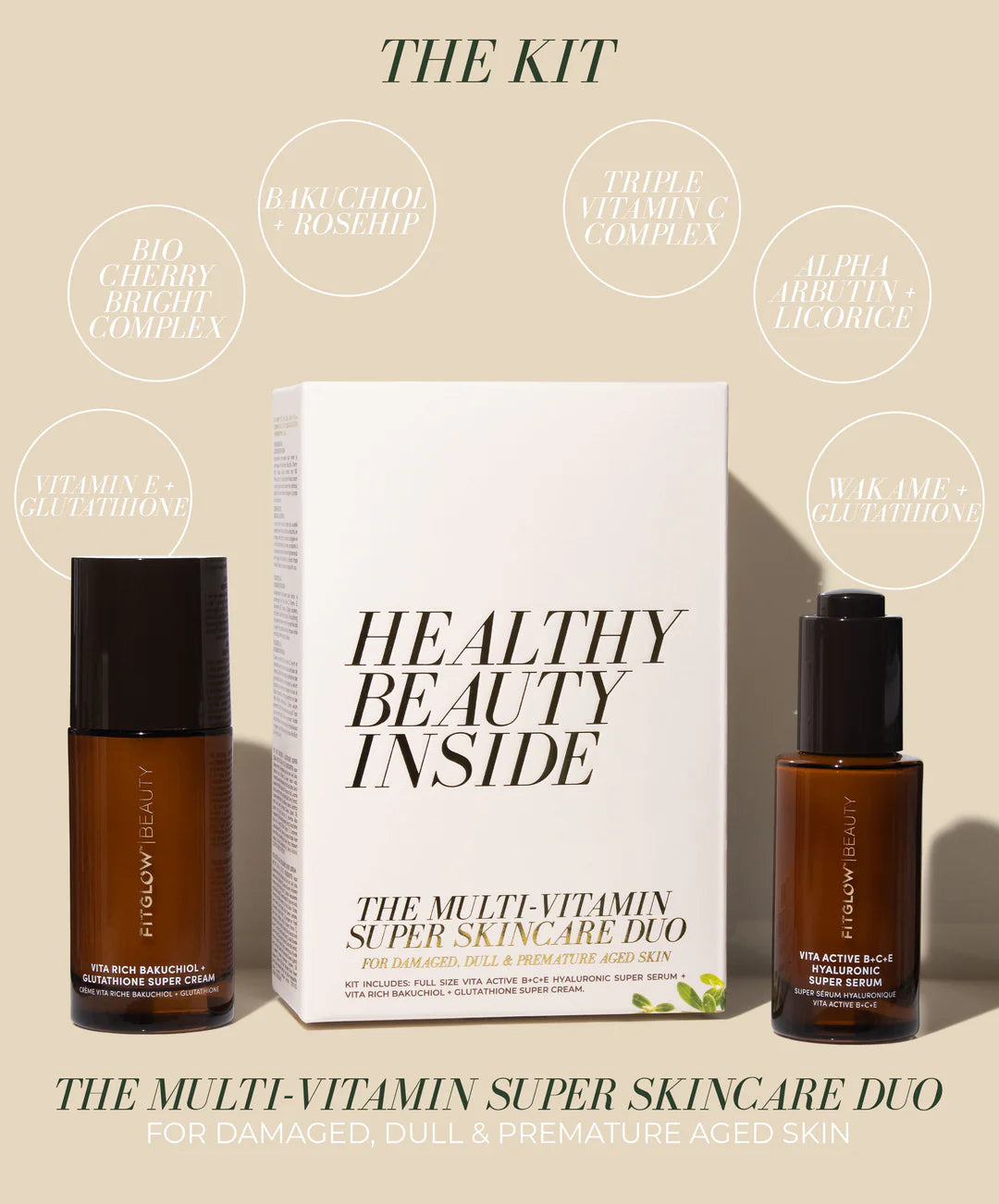 Best Multi Vitamin & Super Skincare Duo Set for Women - Anti-Aging & Hydrating Face Care Routine - Perfect for Daily Skincare & Wellness Regimen