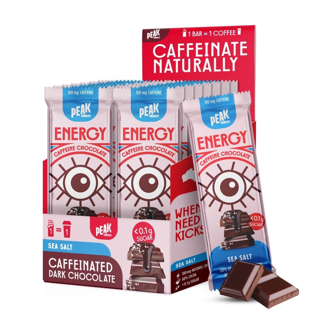Premium Energy Sea Salt Chocolate Bars - Organic Dark Chocolate with Himalayan Pink Salt for Boosting Energy & Focus - Perfect for Hiking, Workouts, and Healthy Snacking