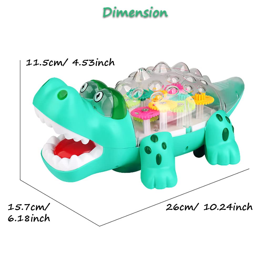 Transparent Mechanical Gear Toy - Dinosaur Car with Lights & Music, Electronic Land & Swimming Fish Toy, Universal Wheel Vehicle for Kids - Perfect for STEM Learning & Pretend Play