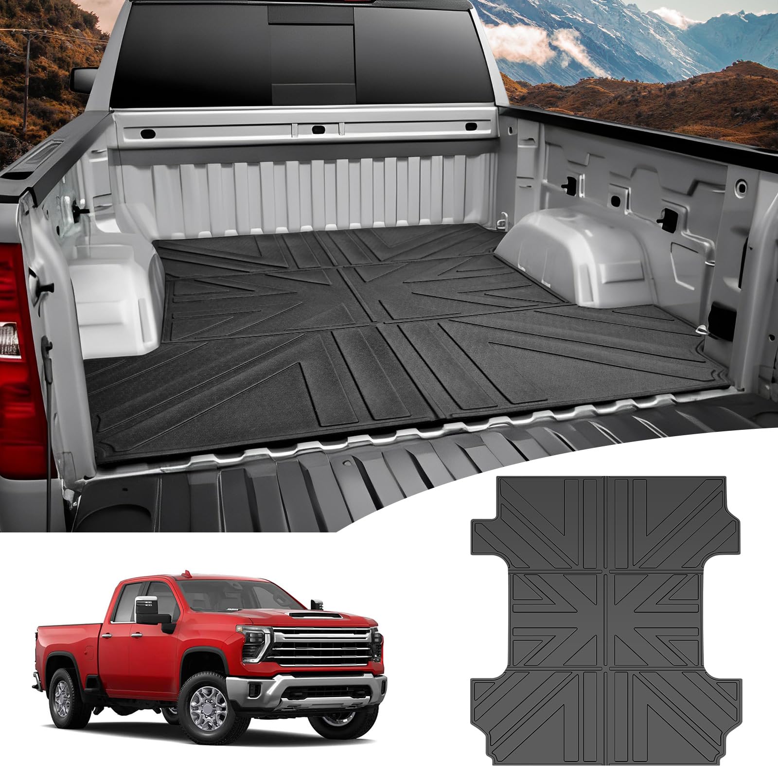 2020-2024 Chevrolet Silverado & GMC Sierra 2500/3500 HD Truck Bed Mat - Heavy Duty TPE Bed Liner Accessories | Non-Slip Protection for Cargo, Tools & Equipment