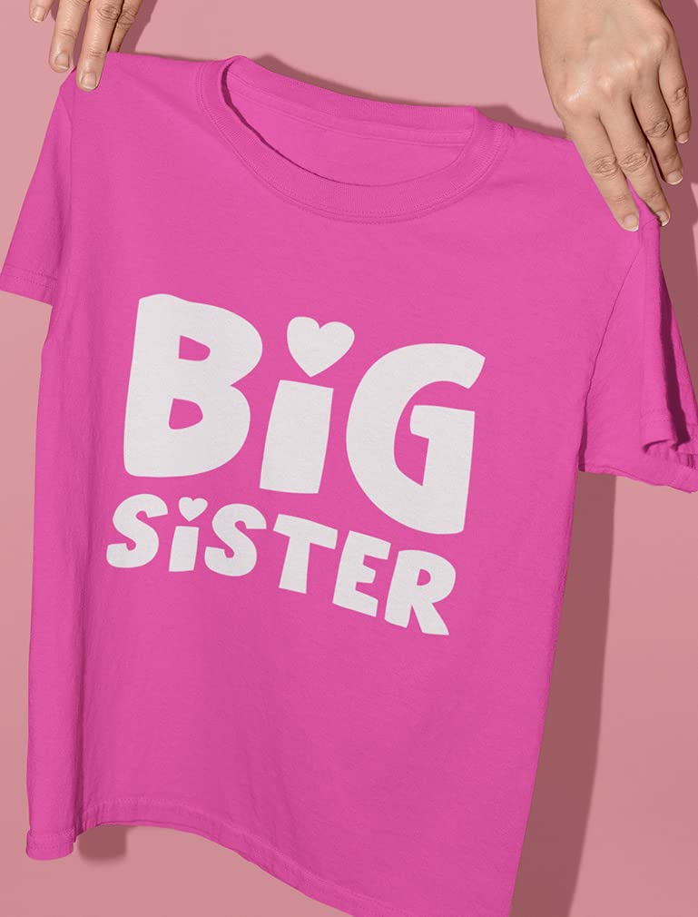 Big Sister Shirt for Toddler Girls - Cute Baby Announcement & Sibling Reveal T-Shirt - Perfect for Gender Reveal Parties & Newborn Photo Shoots