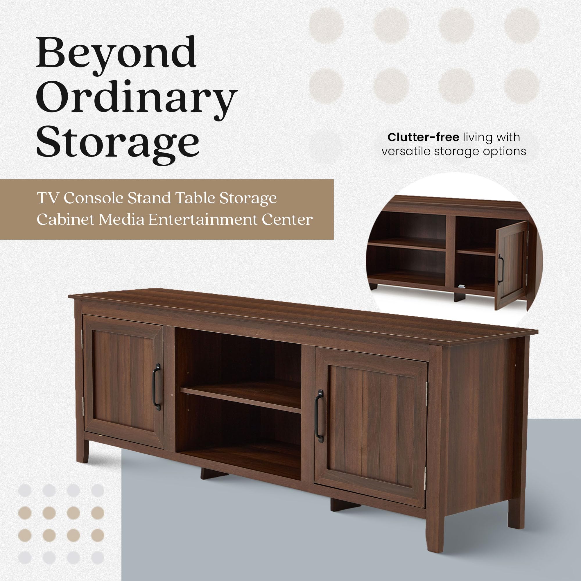 JOMEED TV Stand with Storage - Modern TV Console Table for Living Room, Bedroom & Home Theater - Holds Up to 110 lbs - Perfect for Organizing Media, Gaming Consoles & Entertainment Systems